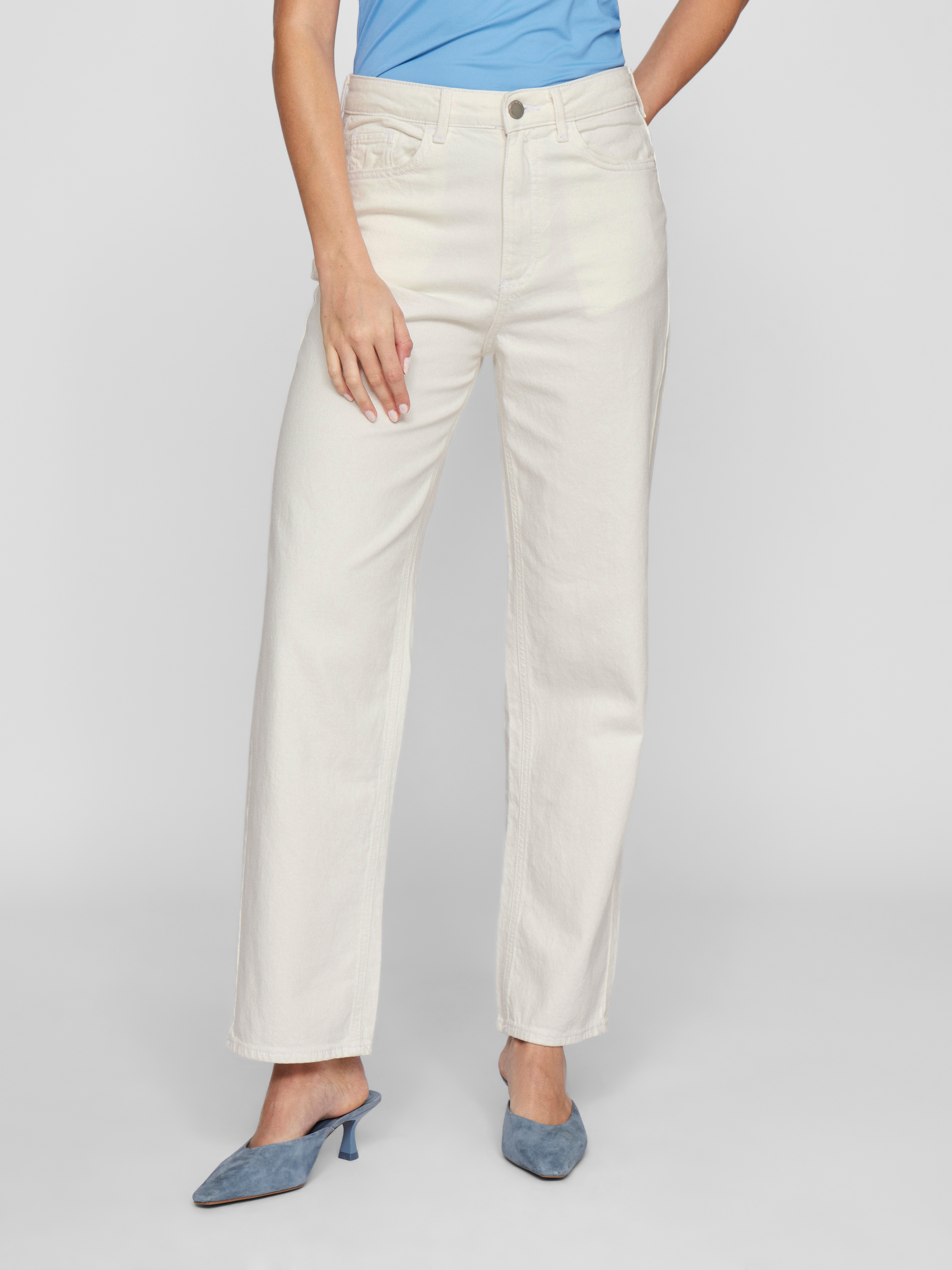 Vila Jeans taille haute »VIKELLY JAF HW STRAIGHT JEANS-NOOS« Baumwollmischung