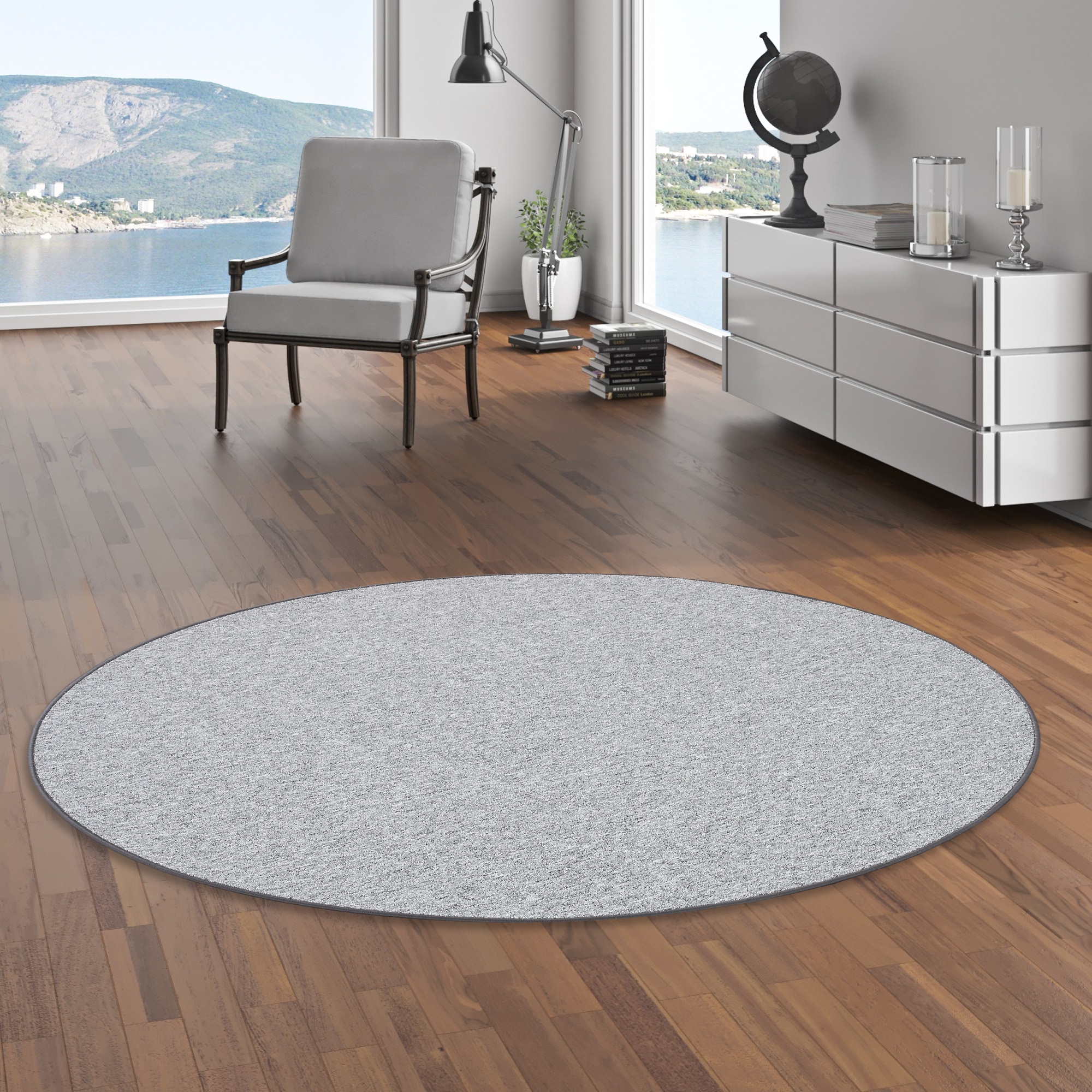my home Teppich »Fortis, Schlinge, Made in Netherlands«, rund, 5 mm Höhe, Uni Farben, gekettelt, strapazierfähig, Wohnzimmer