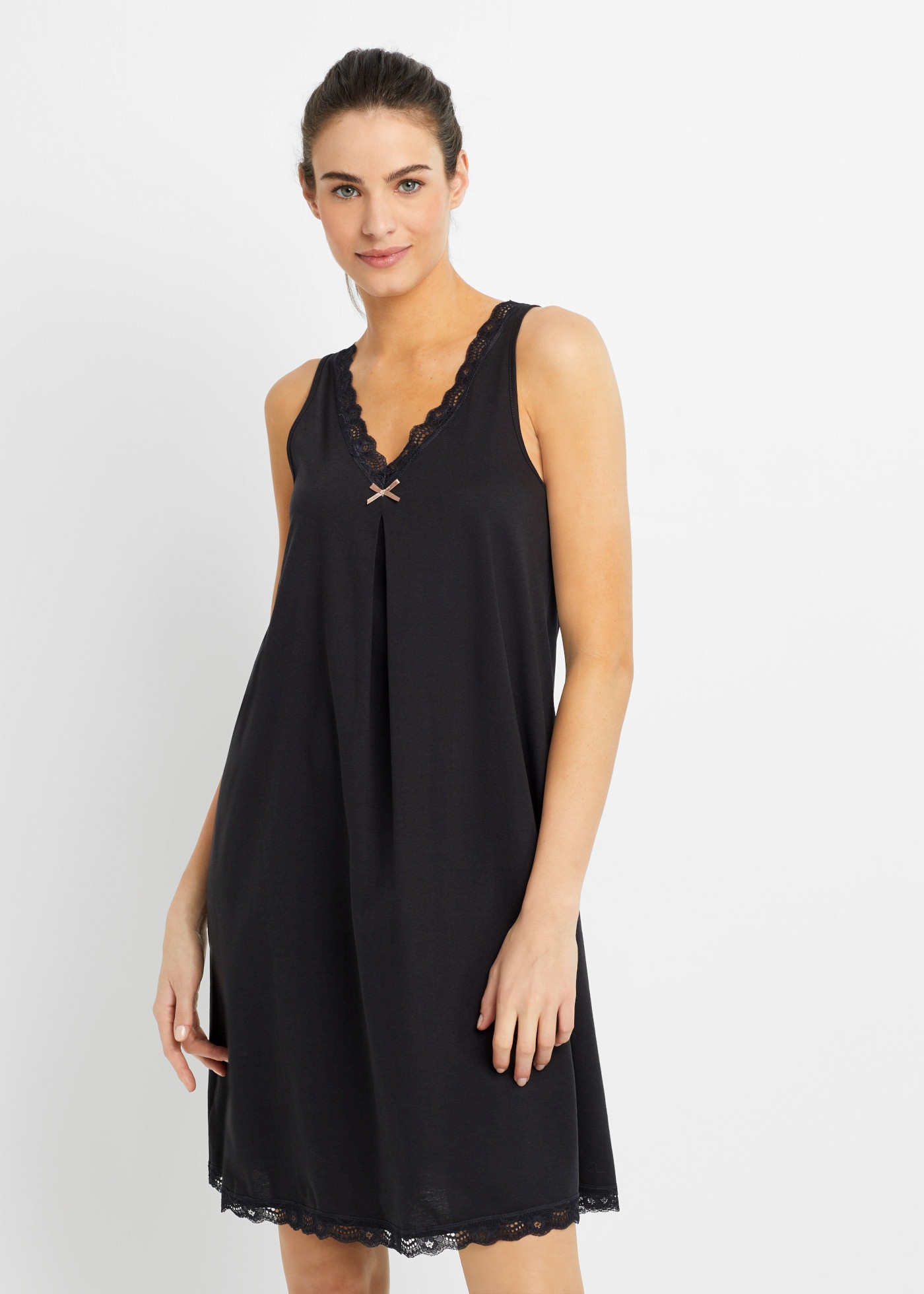 Image of bonprix Nachthemd fliessendes Nachtkleid, mit zarten Spitzendetails, ärmellos