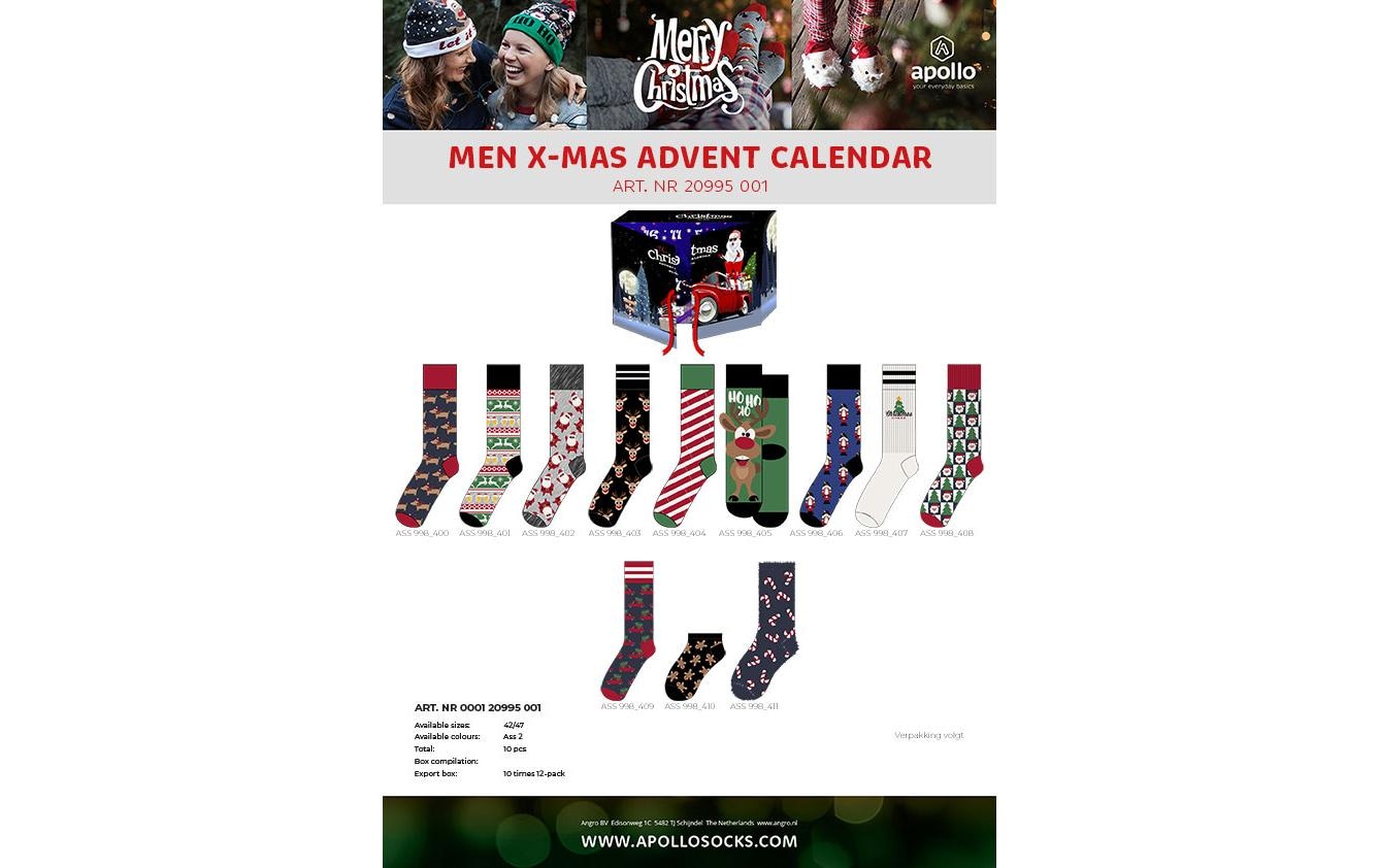   Calendrier de l'Avent »Adventskalender Socken Weihnachten Männer, 42-47«