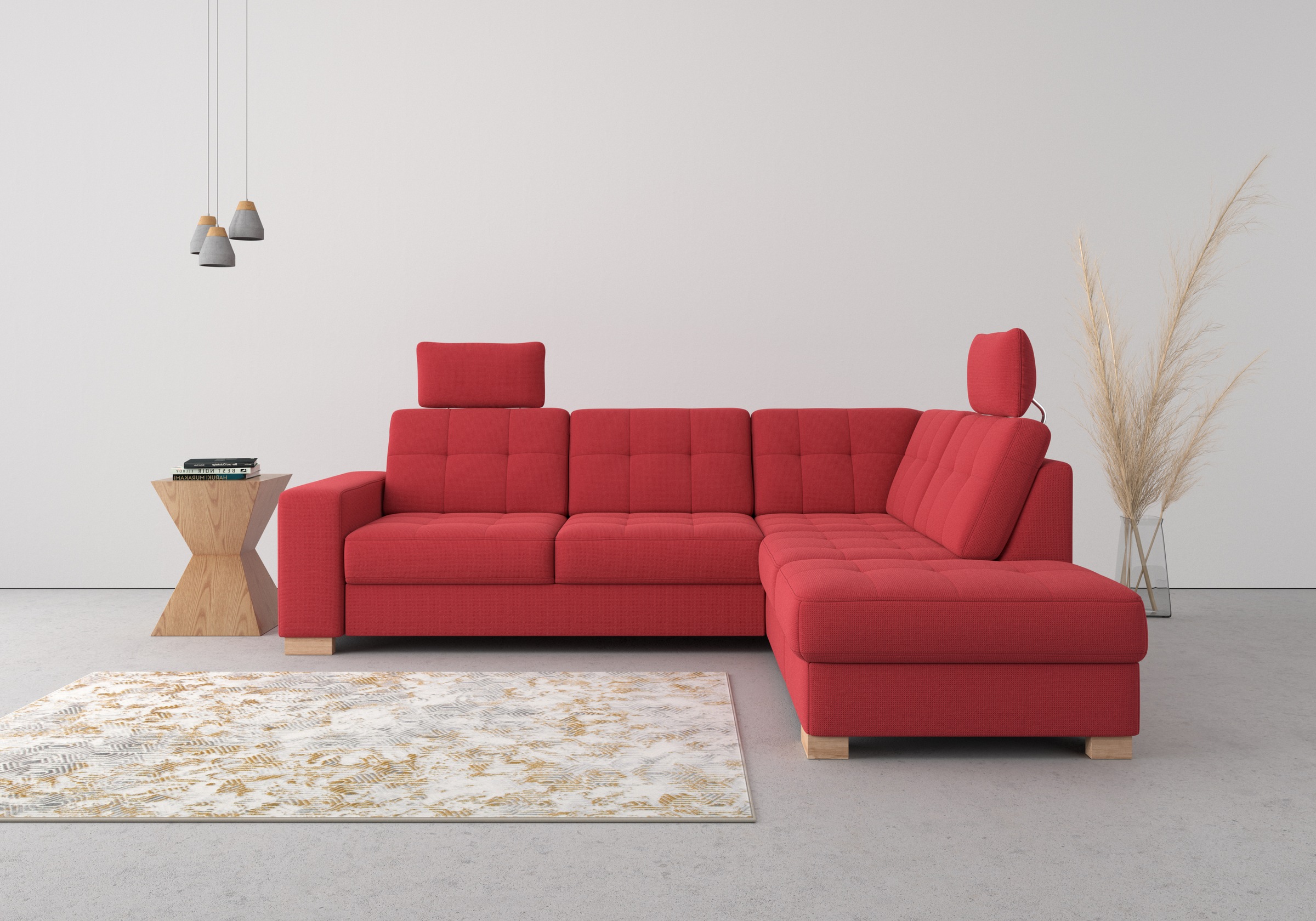 sit&more Ecksofa »Quincy L-Form«, wahlweise mit Bettfunktion und Bettkasten
