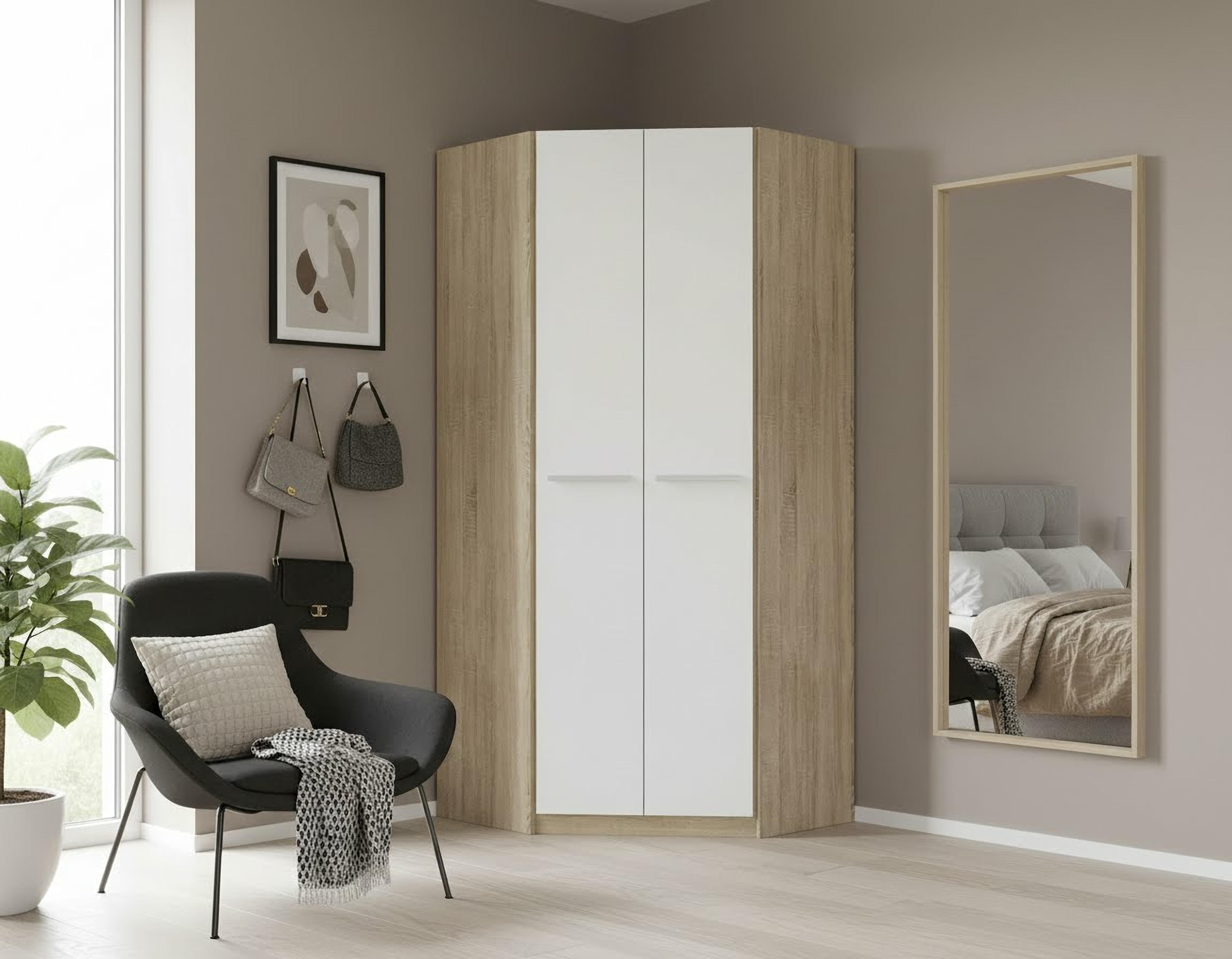 priess Eckkleiderschrank »Barcelona Kleiderschrank Ecklösung Raumwunder« in 2 Tiefen Schrank Eckschrank Garderobe