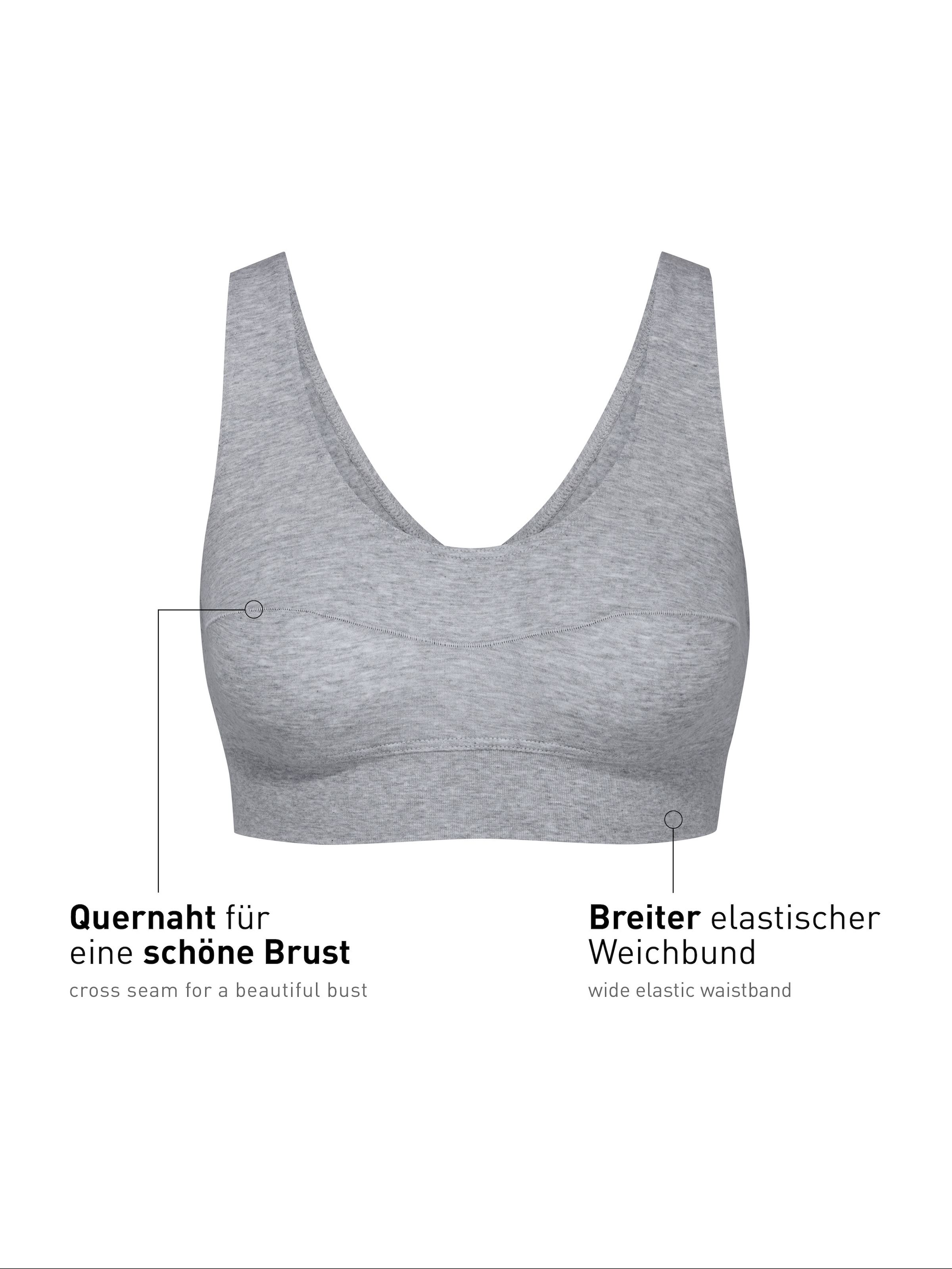 CALIDA Bustier »Elastic«, breites Unterbrustband, ohne Bügel, Baumwollmischung