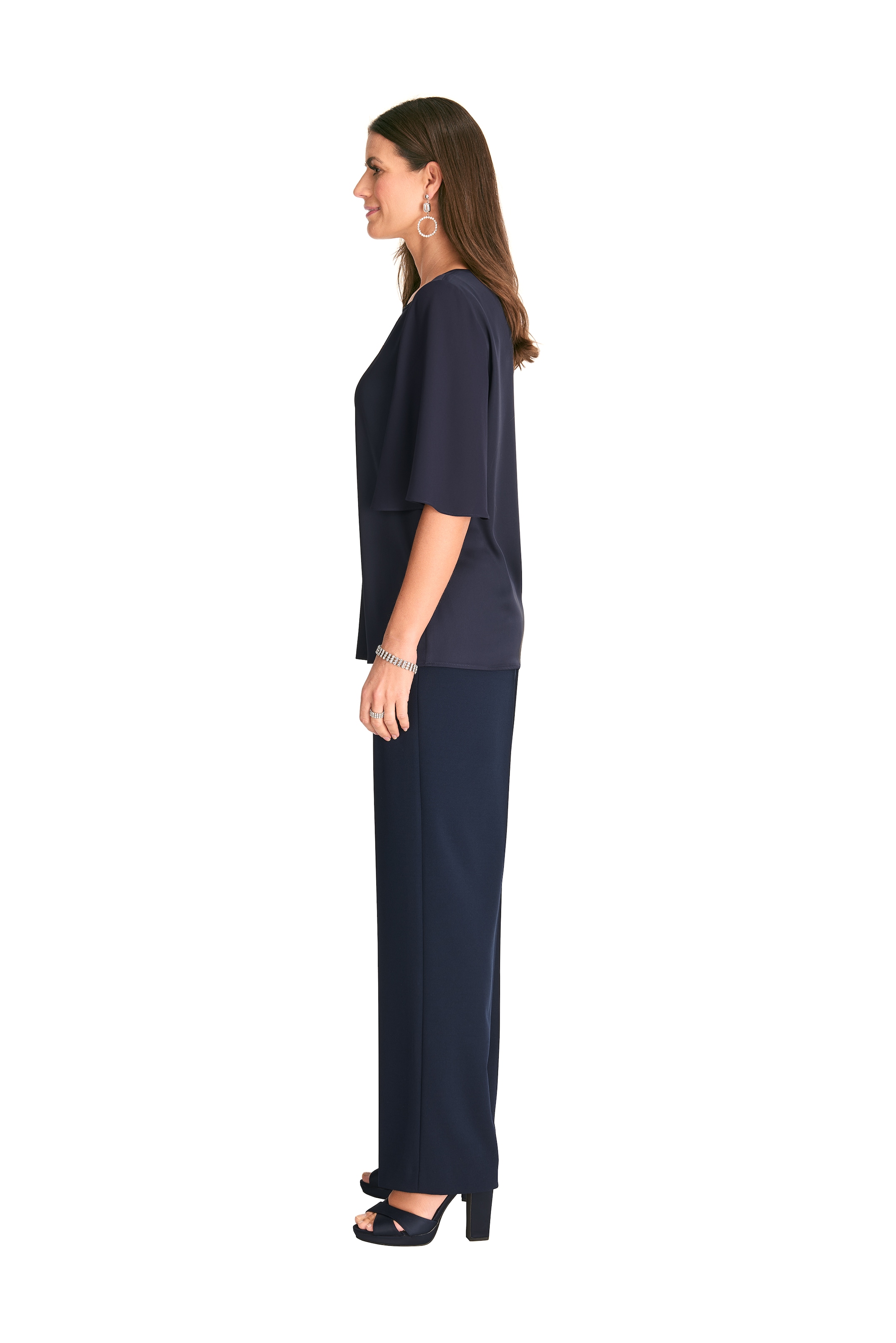 HERMANN LANGE Collection Blusenshirt, mit Glitzerdetail am Ausschnitt