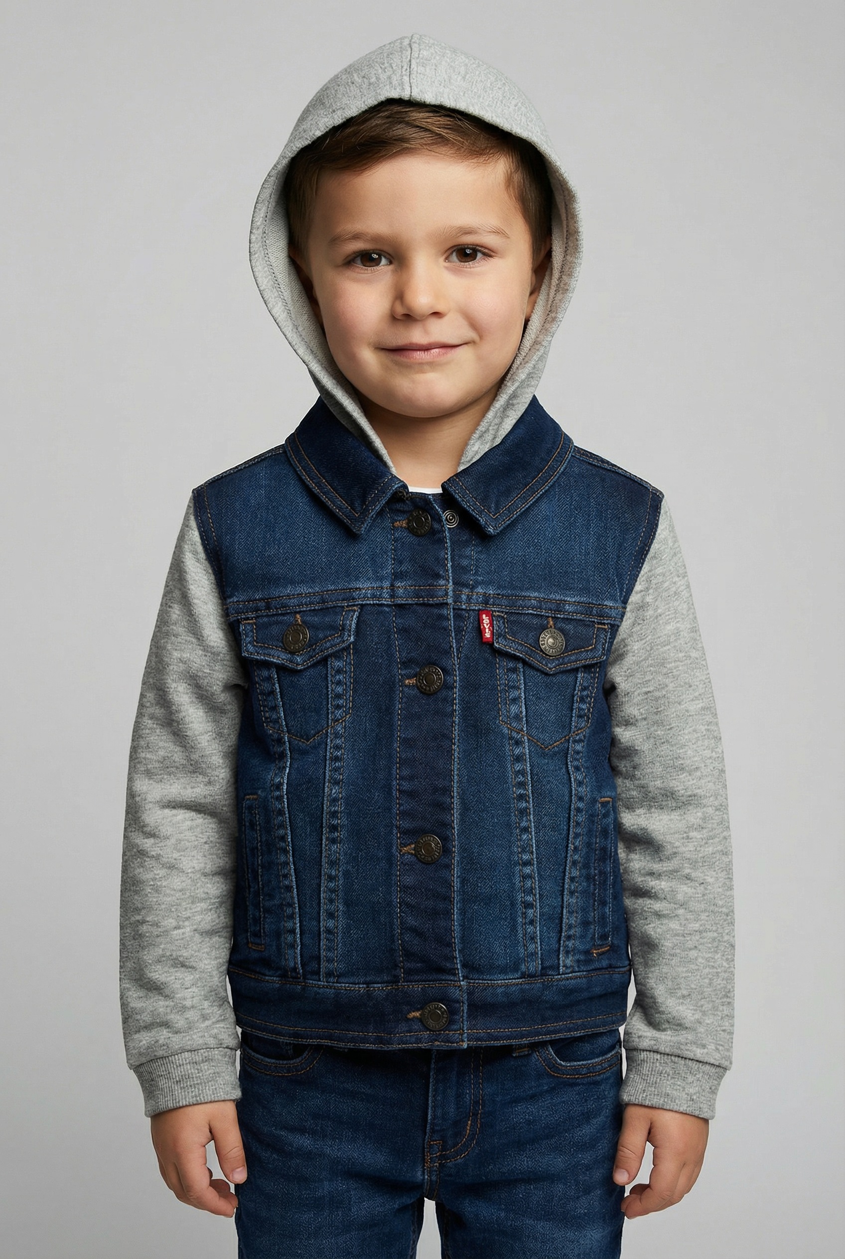 Image of Levis Kids Jeansjacke "INDIGO JACKET" mit Kapuze for Baby BOYS