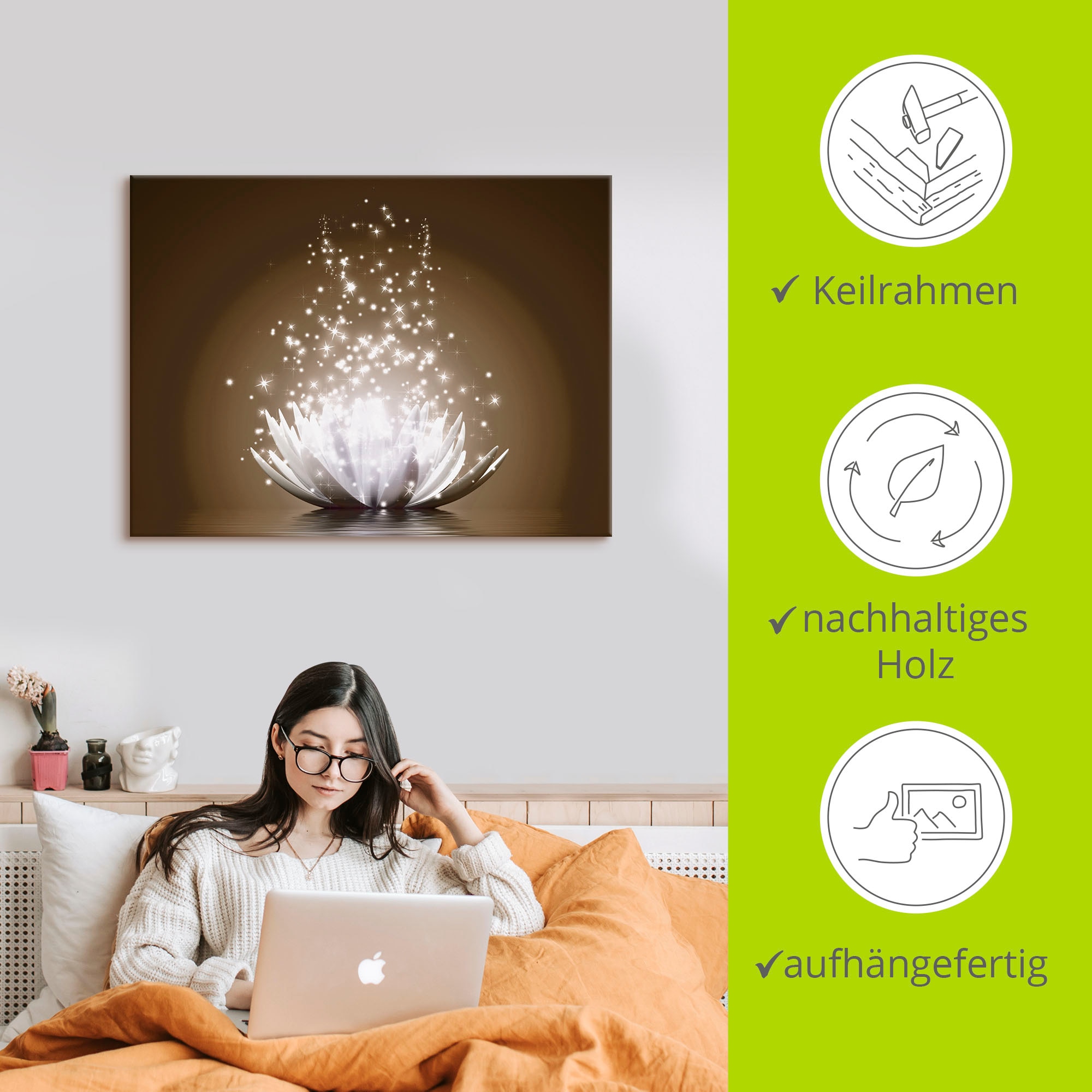 Artland Wandbild »Magie der Lotus-Blume« Blumen 1 Stk. tlg. als Leinwandbild, Poster in verschied. Grössen