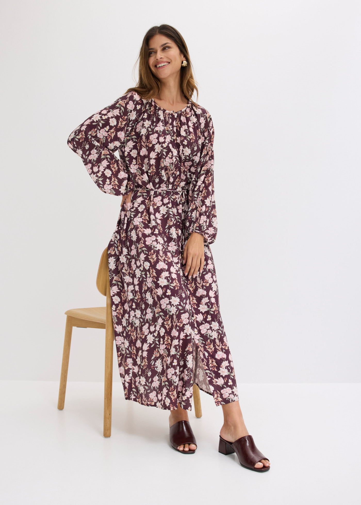 Image of bonprix Maxikleid lässig geschnitten, mit Langarm