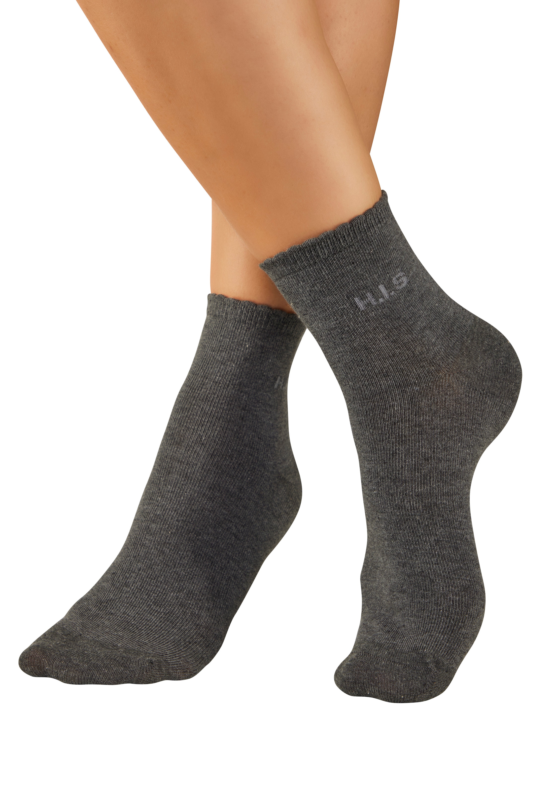 H.I.S Chaussettes courtes »Damen uni und meliert für die ganze Woche« Paquet, 7 Couple tlg. avec un bord-côte ondulé