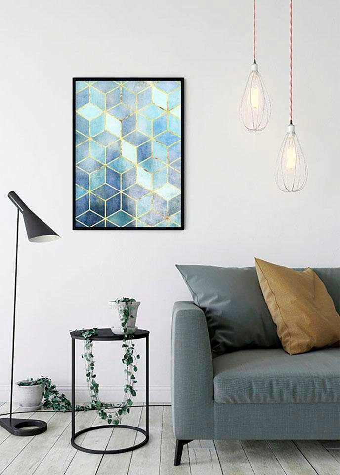 Image of Komar Bild "Mosaik Azzuro" Abstrakt 1 Stk. tlg. Wandbild zur Dekoration - ohne Rahmen