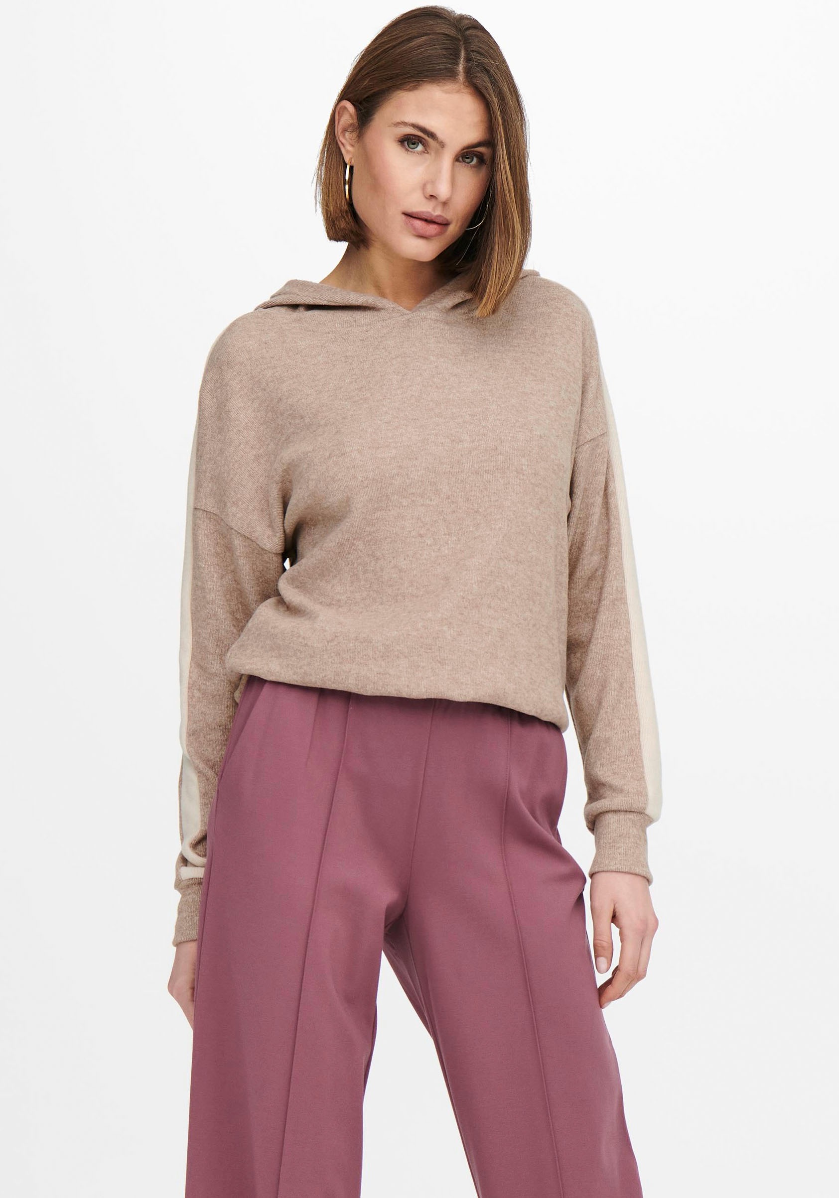 Image of Only Kapuzenshirt »ONLULDA L/S STRIPE HOOD TOP«, Ärmel mit Kontraststreifen bei Ackermann Versand Schweiz