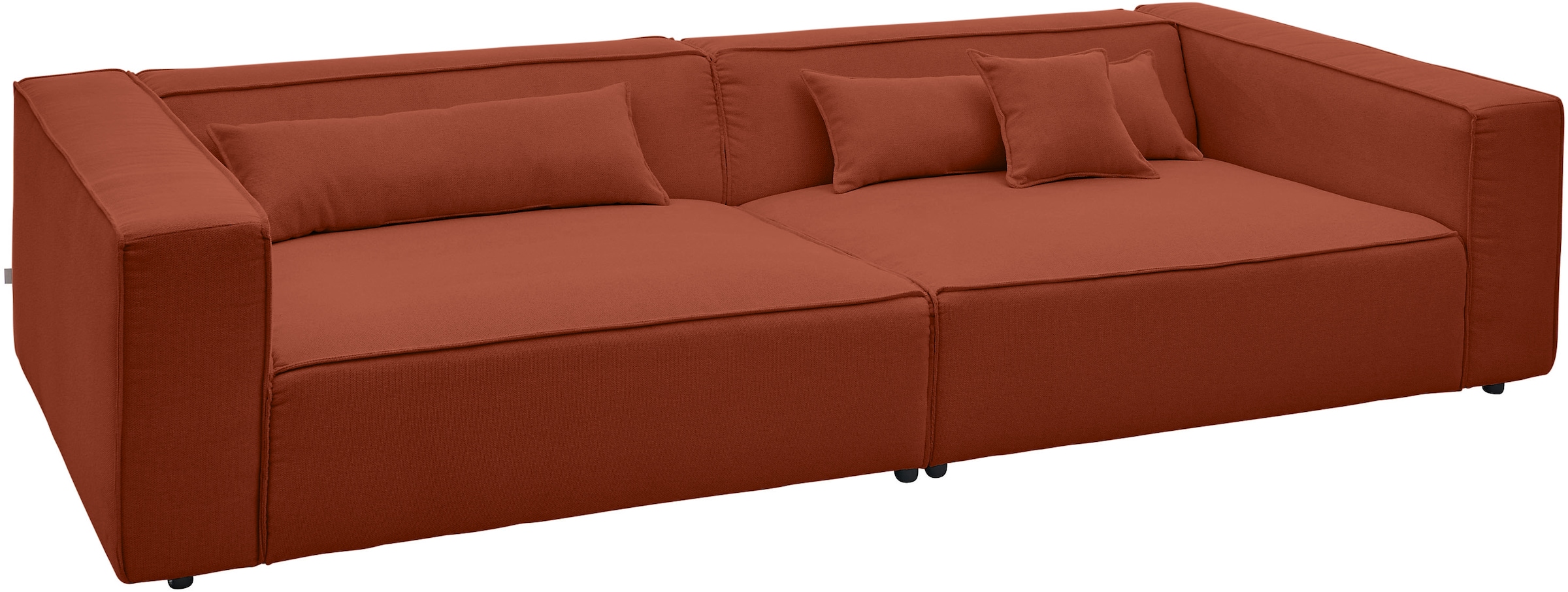 LeGer Home by Lena Gercke 3-Sitzer »PIARA XXL Struktur, Sofa mit Kedernaht« schwarze Füsse, bequemer Sitzkomfort, extra tiefe Sitzfläche