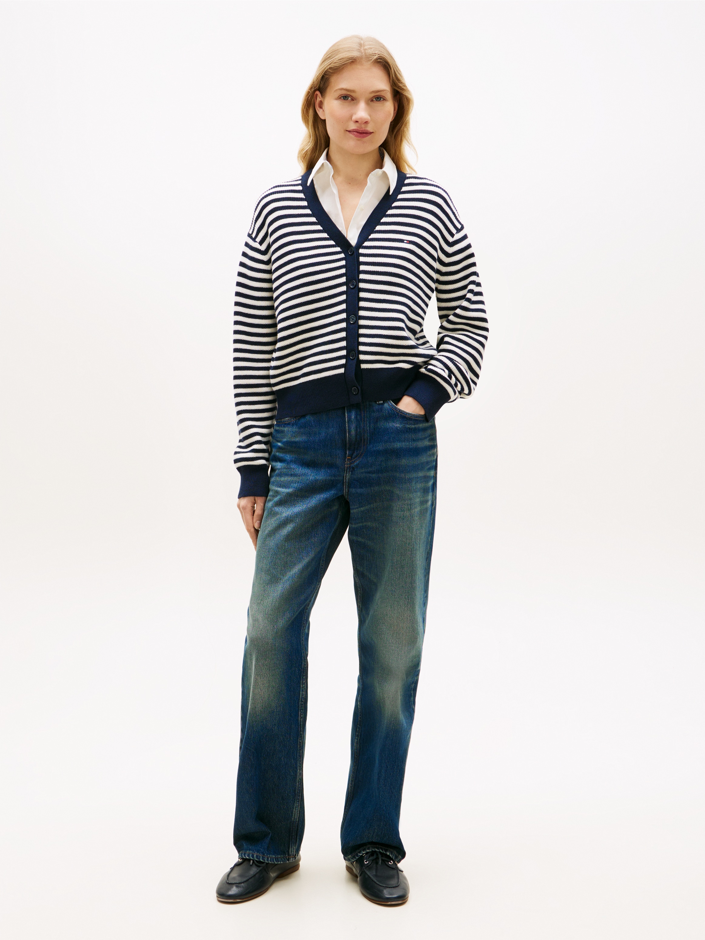 Tommy Hilfiger Pull en tricot »CO CARDI LS CARDI« mit Knopfleiste