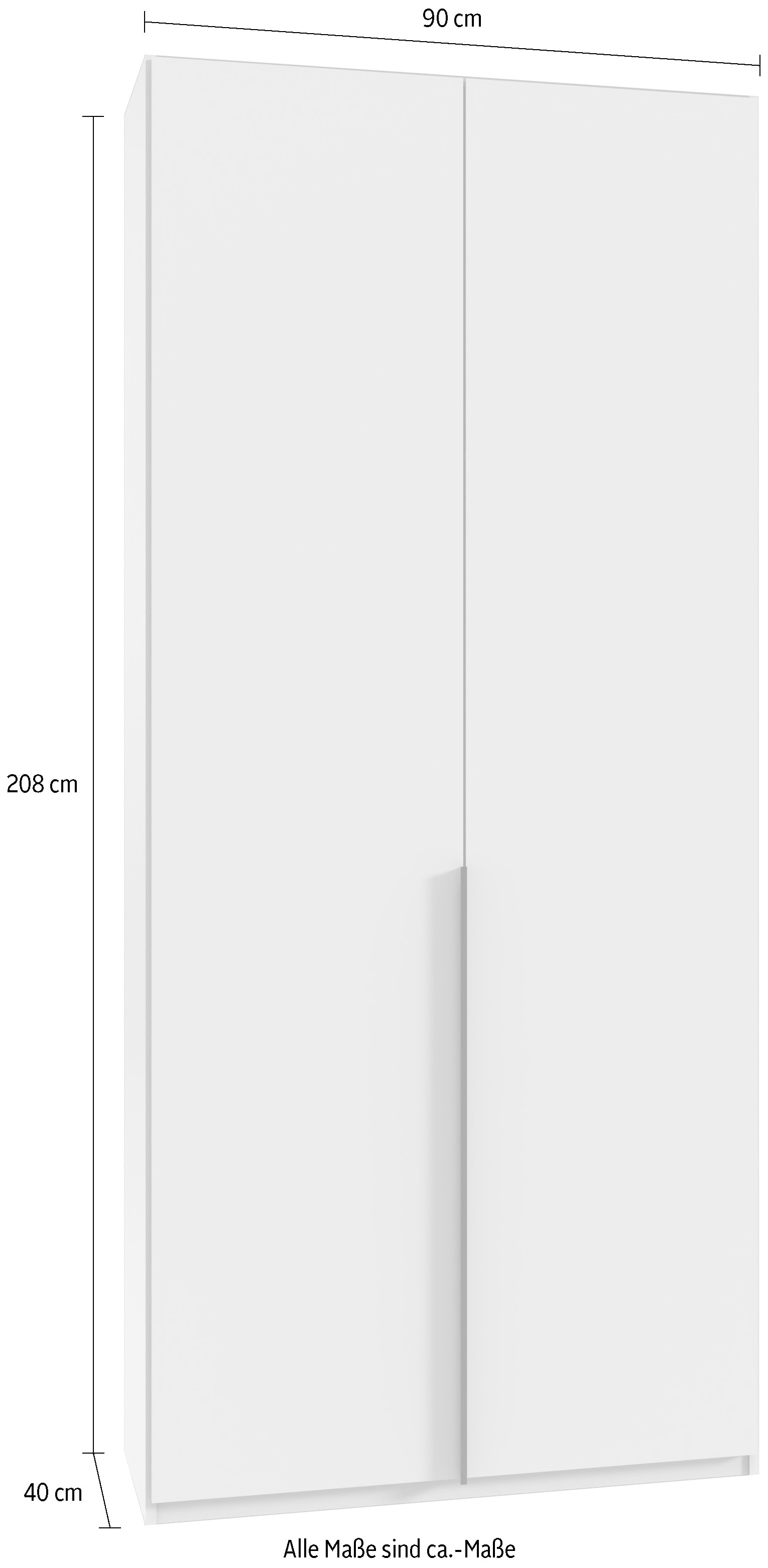 Wimex Armoires à vêtements »Mugano,in 5 Breiten,2 Höhen,2 Tiefen, viele Farben, Made in Germany« in Basic oder Premium Ausstattung,  mit langen Griffen aus Metall, mit oder ohne Spiegel