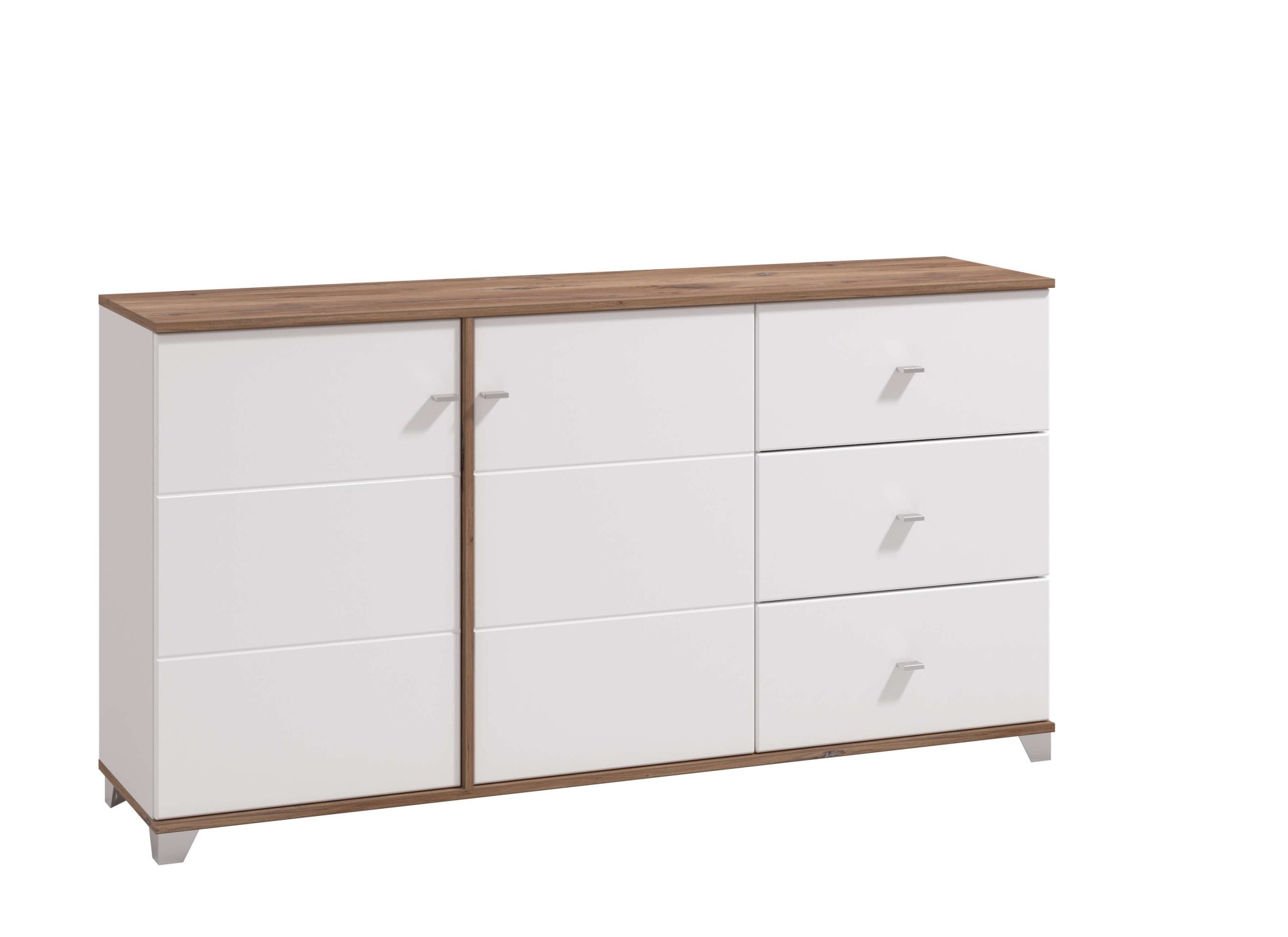 INOSIGN Kommode »Burgundy Sideboard, Schubladenschrank, mit viel Stauraum« Hochglanzfronten und eine Innenausstattung in Flagstaff Eiche