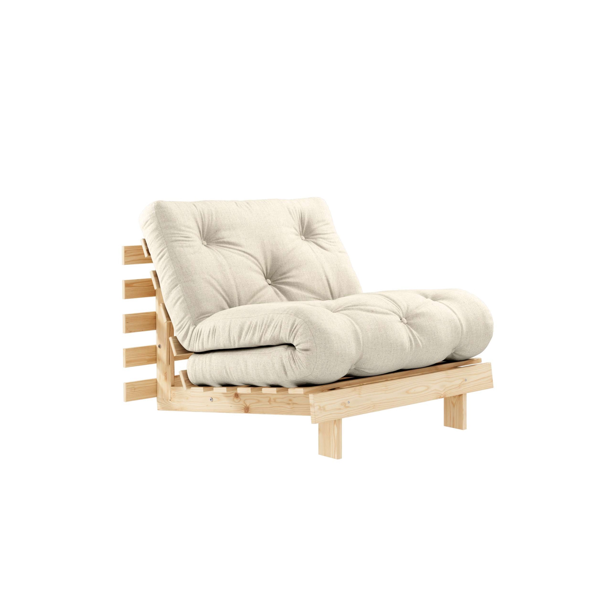Karup Design Lit de jour »Roots Sofa Bed, Schlafsofa, Bettfunktion, FSC®-Massivholz, B: 90 cm« Inkl. Futonmatratze. Made in Europe, minimalistisches Design