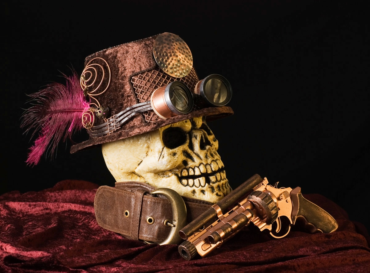 Image of Papermoon Fototapete "Steampunk totenkopf"