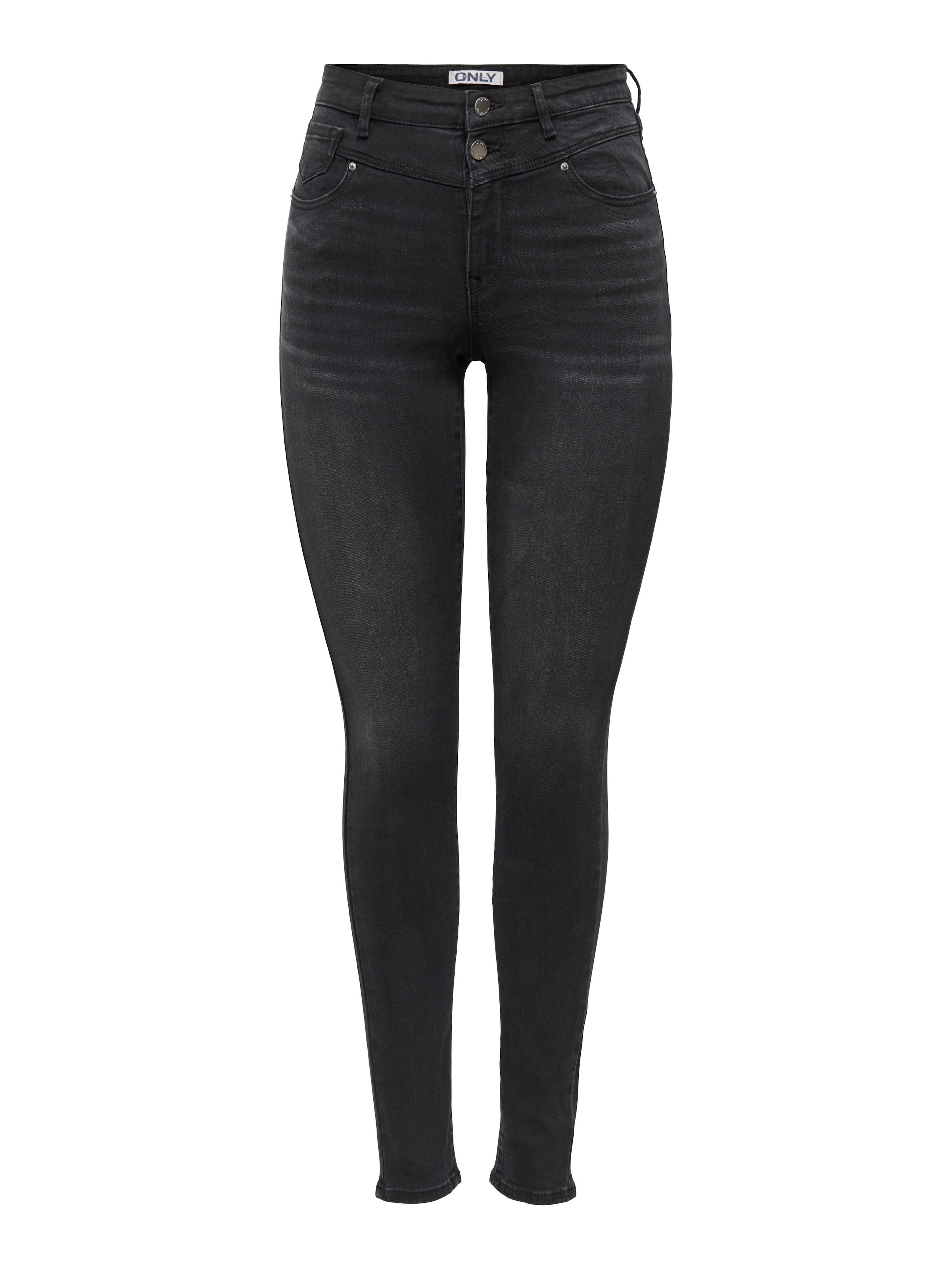 ONLY »ONLWAUW HW DOU BUT CUT SKINNY DNM EXT« Materialmix, skinny fit