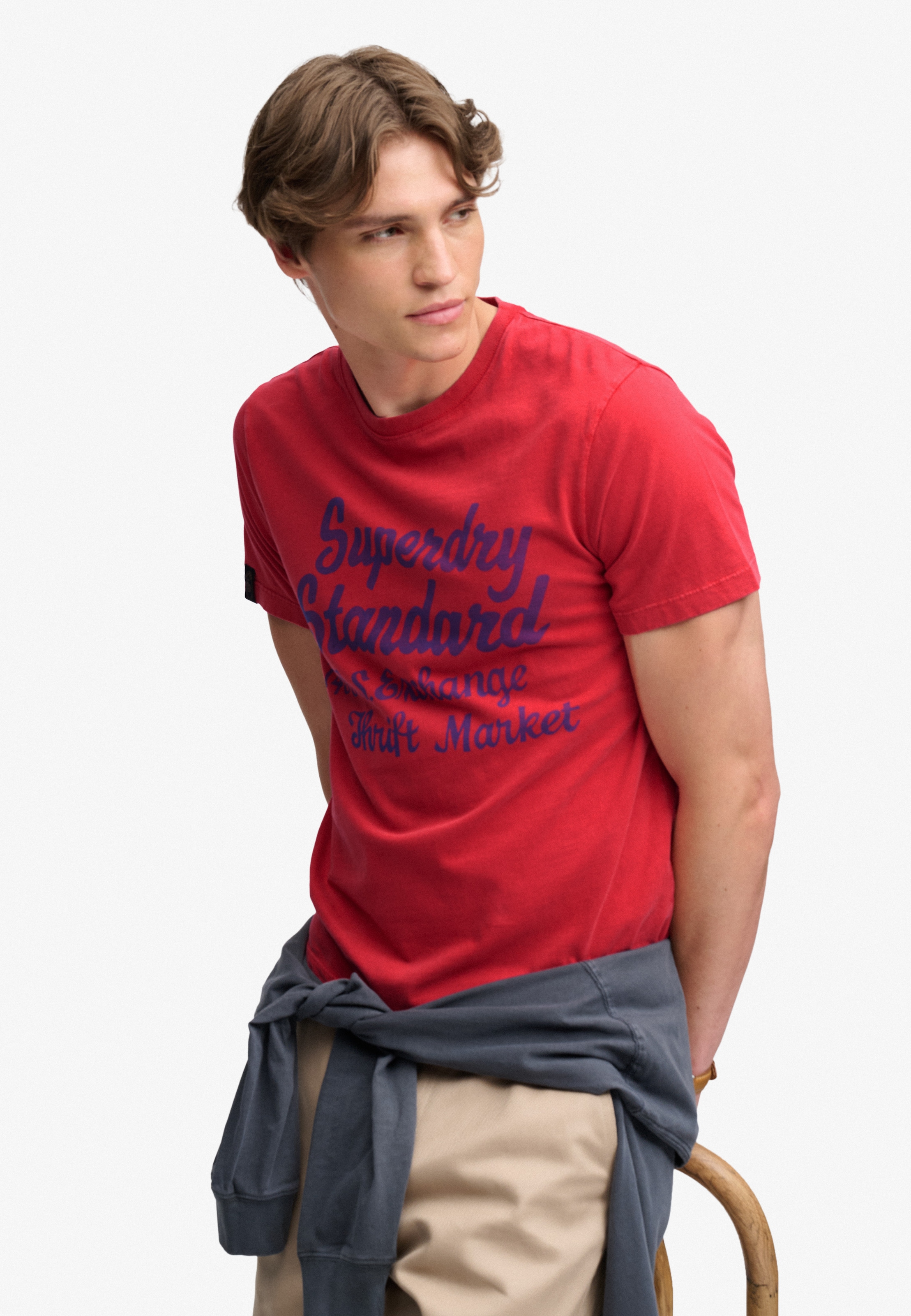 Superdry Rundhalsshirt »VINTAGE SCRIPT TEE« Baumwolle, relaxed fit