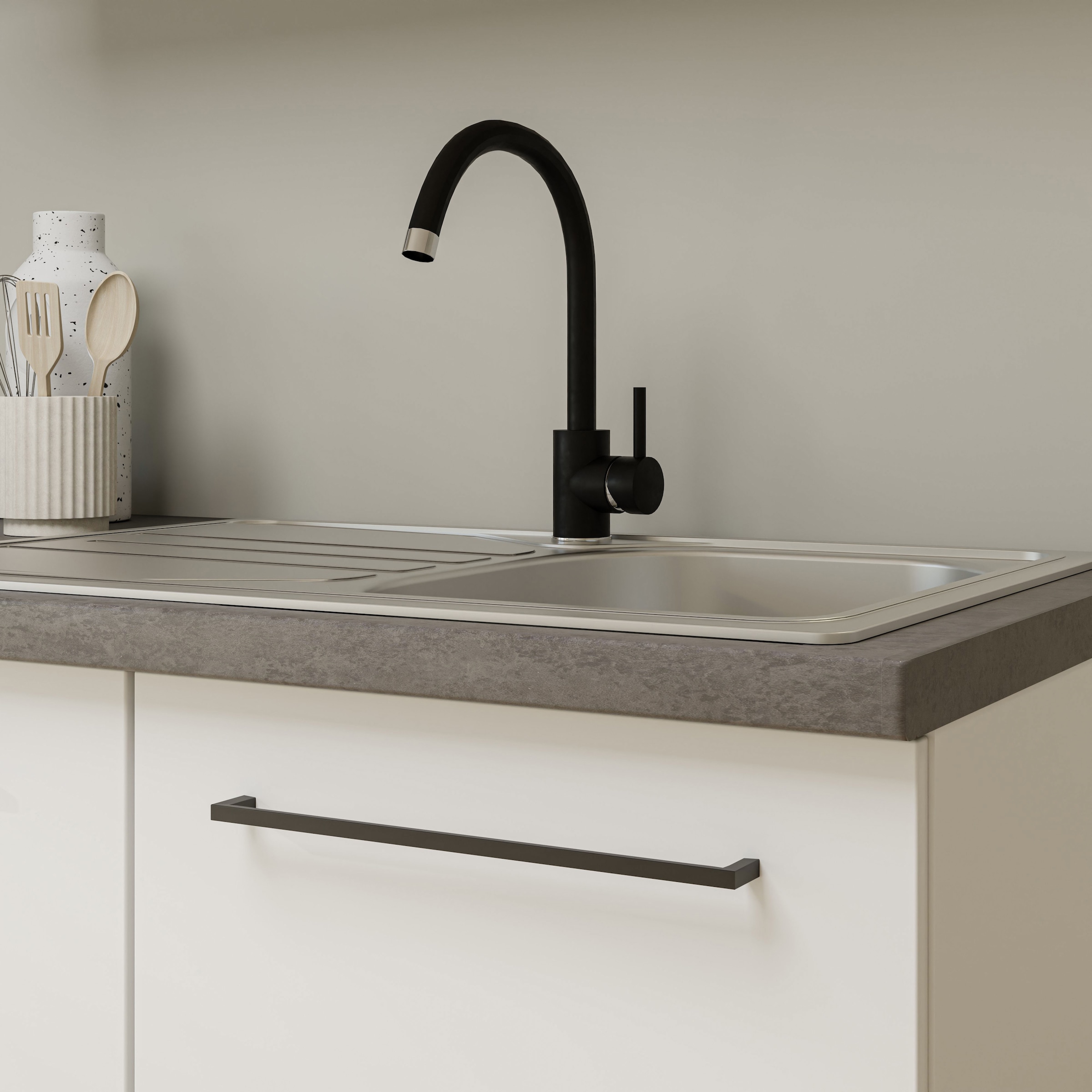 KOCHSTATION Kitchenette »KS-Nova« Largeur 220 cm, au choix avec appareils Hanseatic-E
