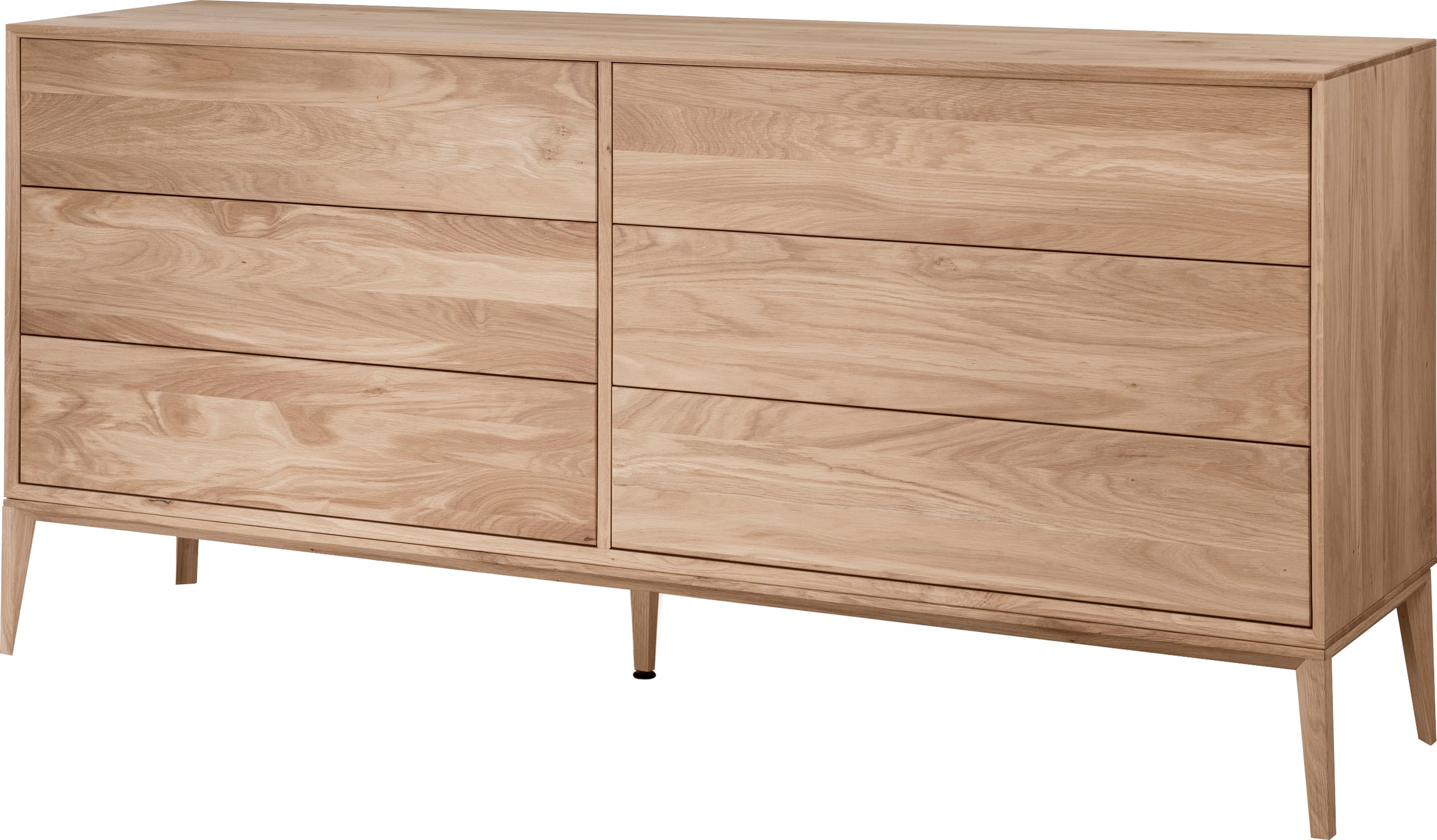 Image of Home affaire Sideboard "Koda Kommode, 6 geräumige Schubladen mit Push-To-Open-Funktion, Scandi" Aus massivem Eichenholz, Minimalistischer Stil, B: 177,7 x H: 81,8 cm