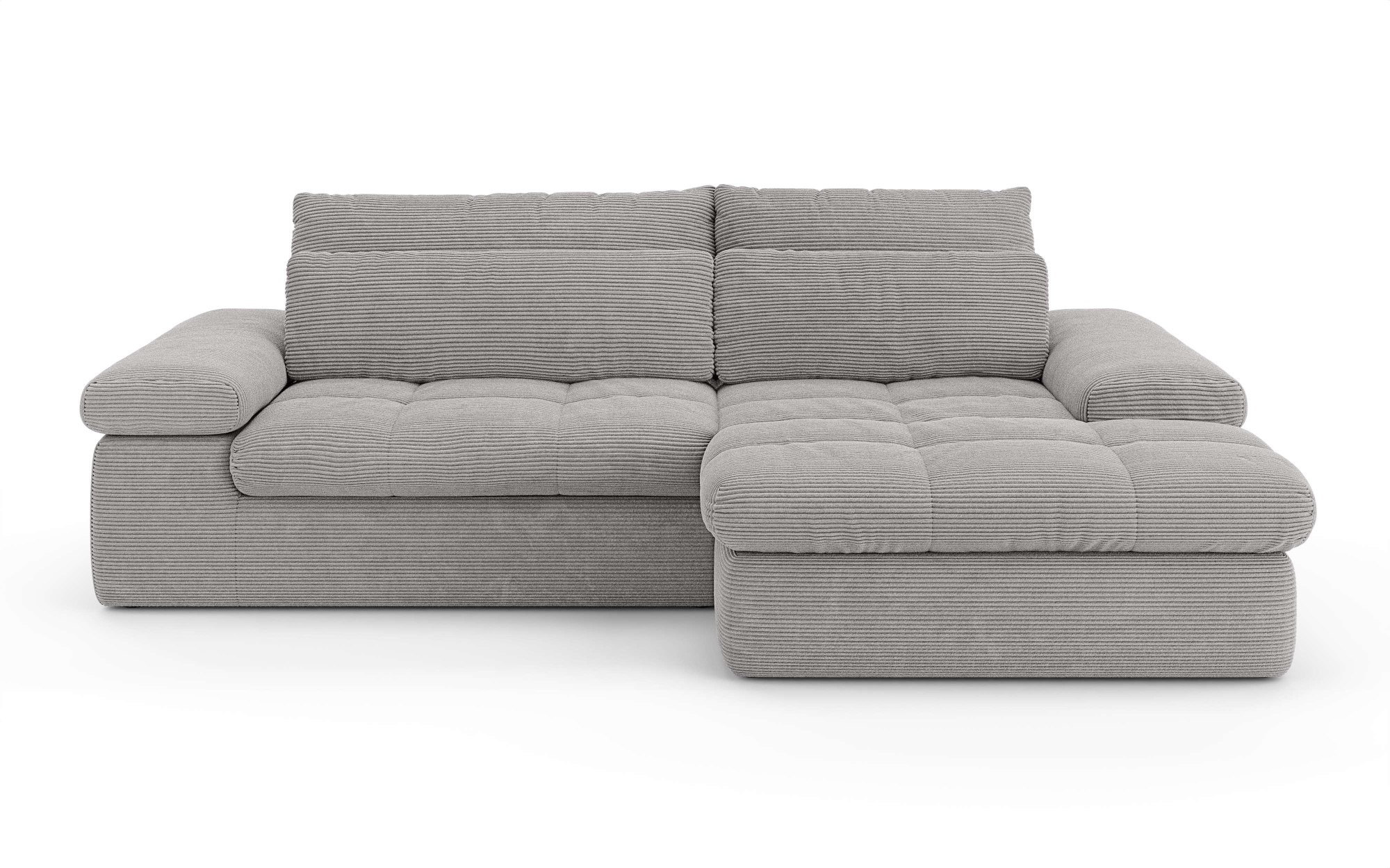Home affaire Ecksofa »ALVERIE mit Recamiere, moderne Steppung, Masse: B/T/H 274/203/106 cm«, L-Form mit Wellenunterfederung, mit 4 Rückenkissen, pflegeleicht Stoff
