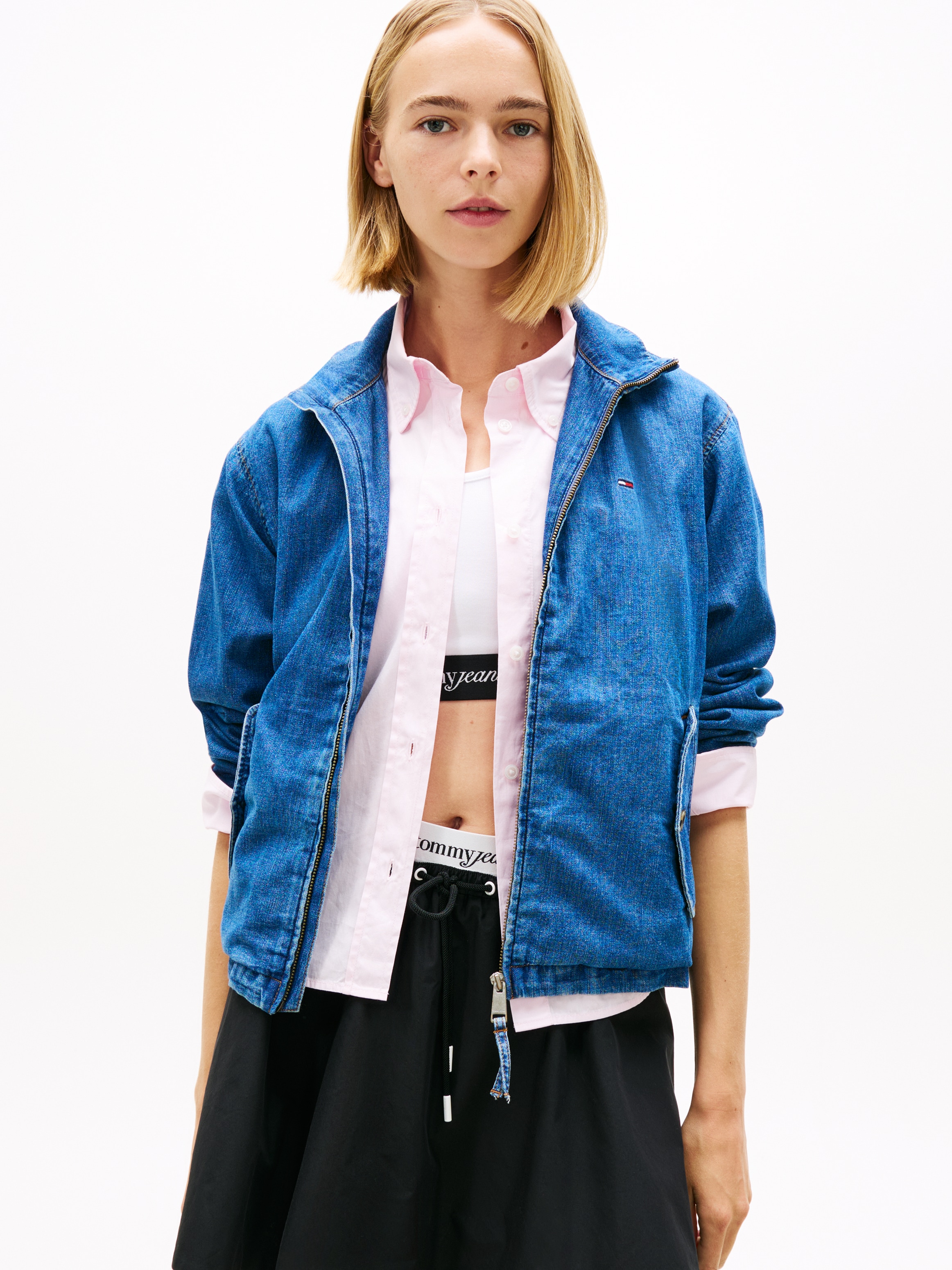 Image of Tommy Jeans Jeansjacke "TJW CHAMBRAY JACKET EXT" mit Stehkragen, Regular Fit