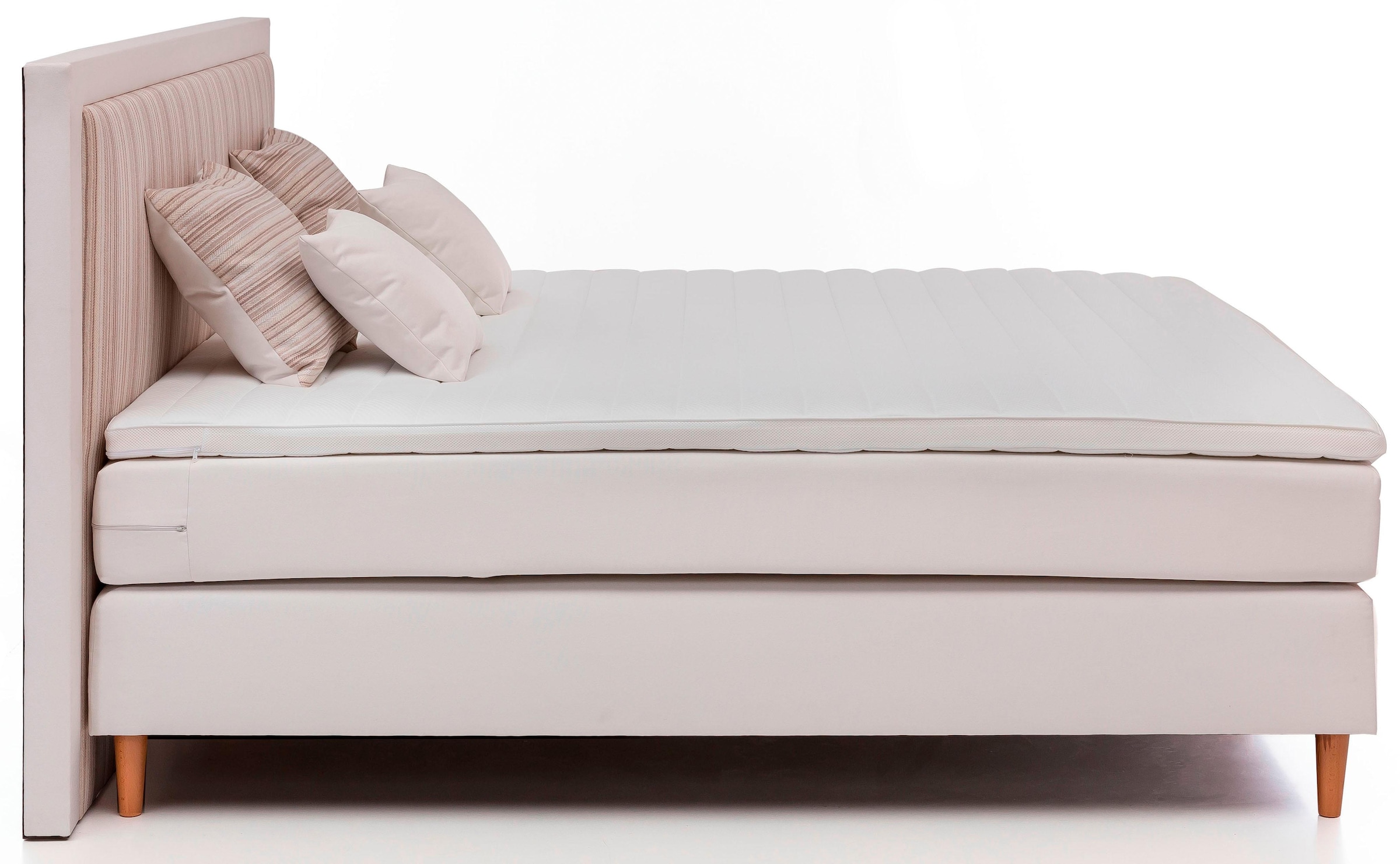 grüne betten Lit boxspring »Ella« mit Tonnentaschenfederkern-Matratze, Topper und Zierkissen, 100% vegan