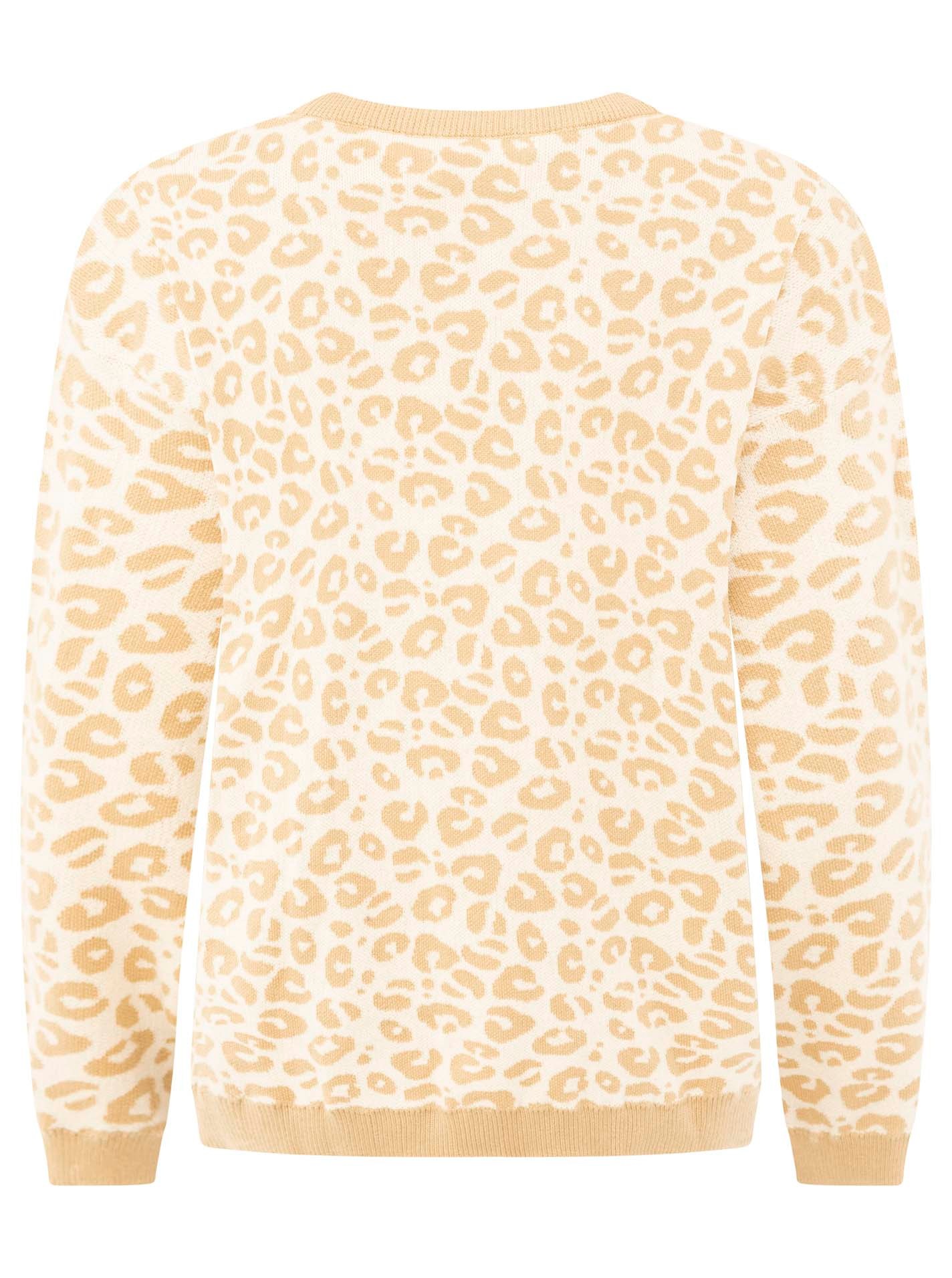 Zwillingsherz Strickpullover »"Gestrickter-Leo"« Animal-Muster, Rundhalsausschnitt, Langarm, Feinstrick