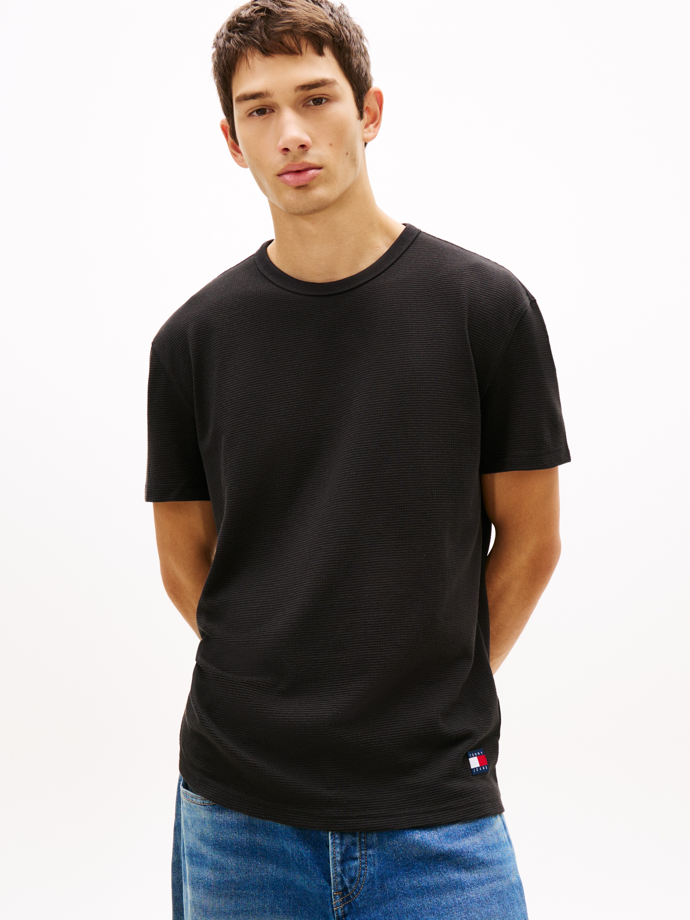 Image of Tommy Jeans T-Shirt "TJM REGULAR WAFFLE" Regular fit mit Rundhalsausschnitt