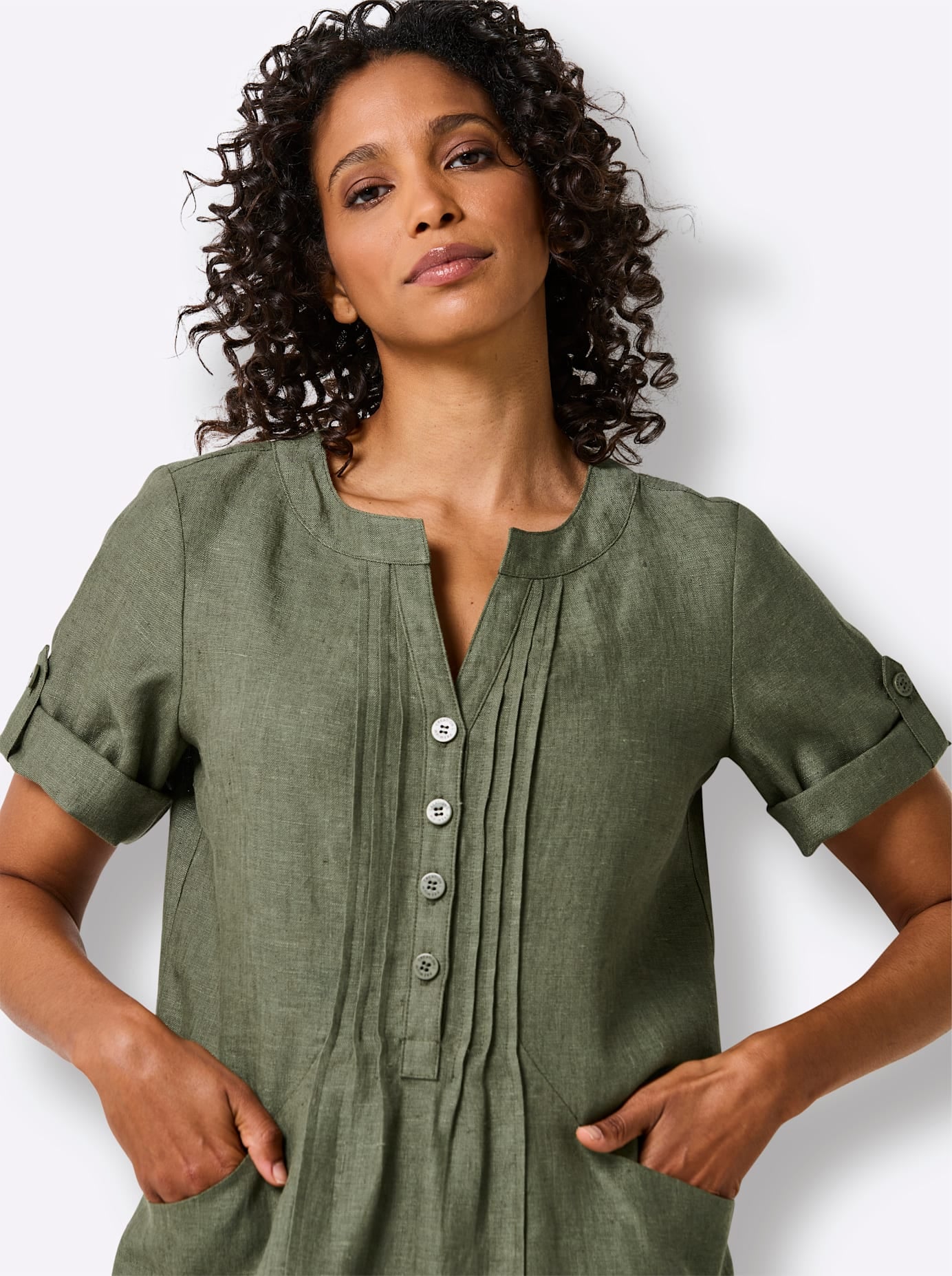 CREATION L PREMIUM Sommerkleid »Leinen-Kleid« Eingrifftaschen