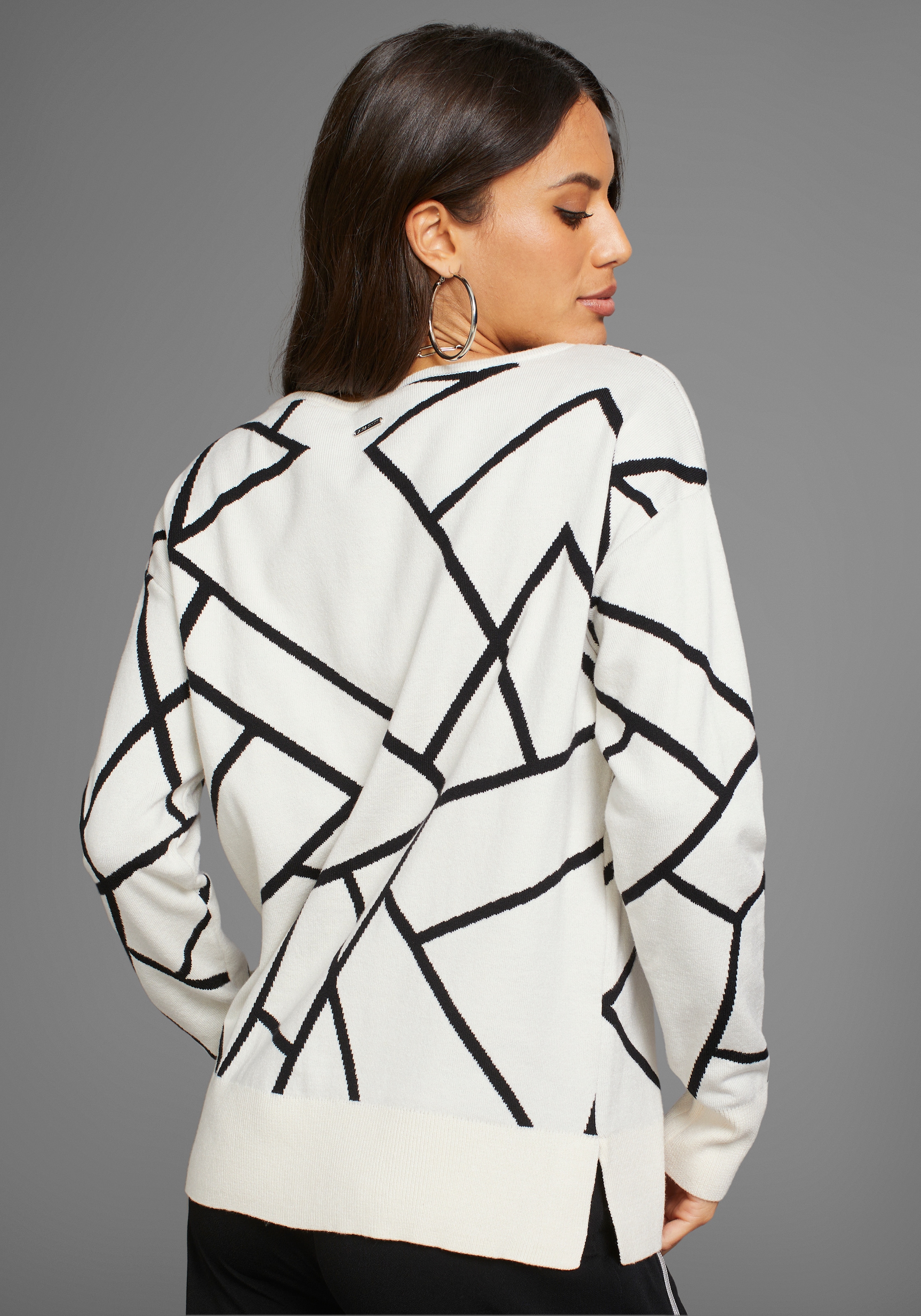 Laura Scott Jacquardpullover, mit Rundhalsausschnitt und modischem Muster
