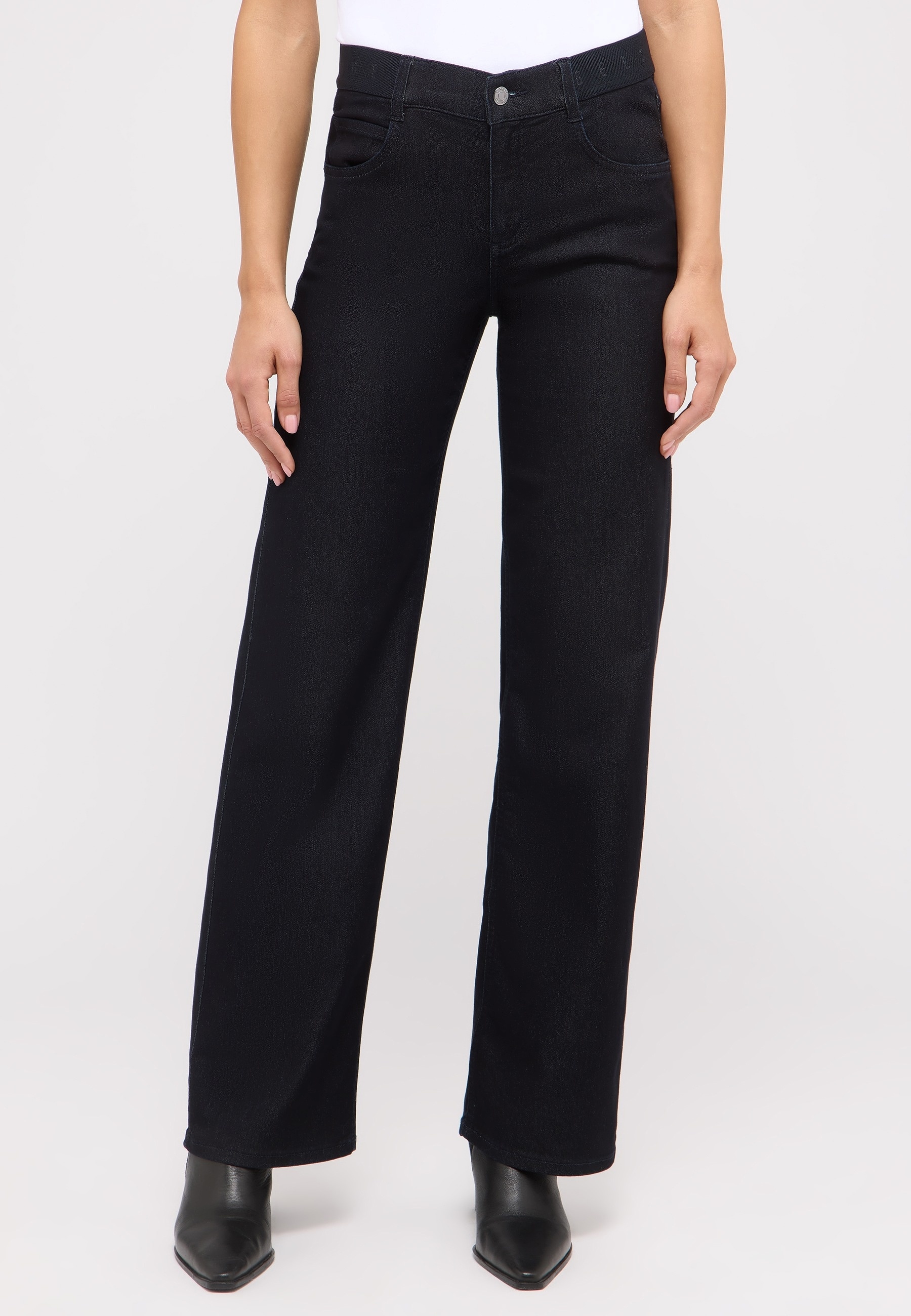 Image of ANGELS 5-Pocket-Jeans "LIZ SPORTY" weite Passform, mit 1-Knopf-Form, mit Metallreissverschluss