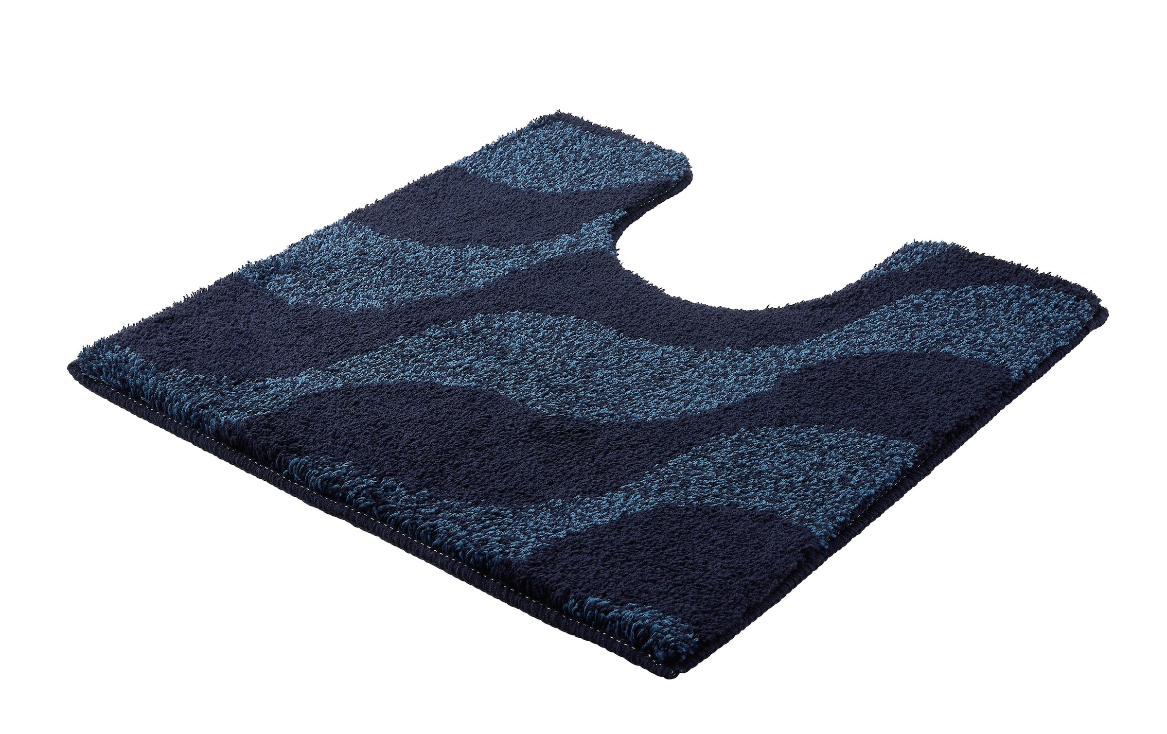 Kleine Wolke Badematte »»Onda«, Badvorleger, Badezimmer Teppich« Höhe 15 mm rutschhemmend beschichtet fussbodenheizungsgeeignet Badteppich, modernes Ton in Ton Wellendesign, flauschig
