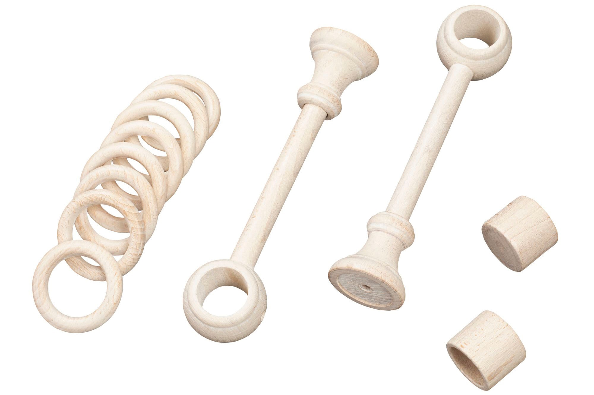 SN DECO GROUP Gardinenstange »Cafiro«, 1 läufig-läufig, Fixmass, 28 mm, Holz, verschiedene Längen und Farben, Komplettset