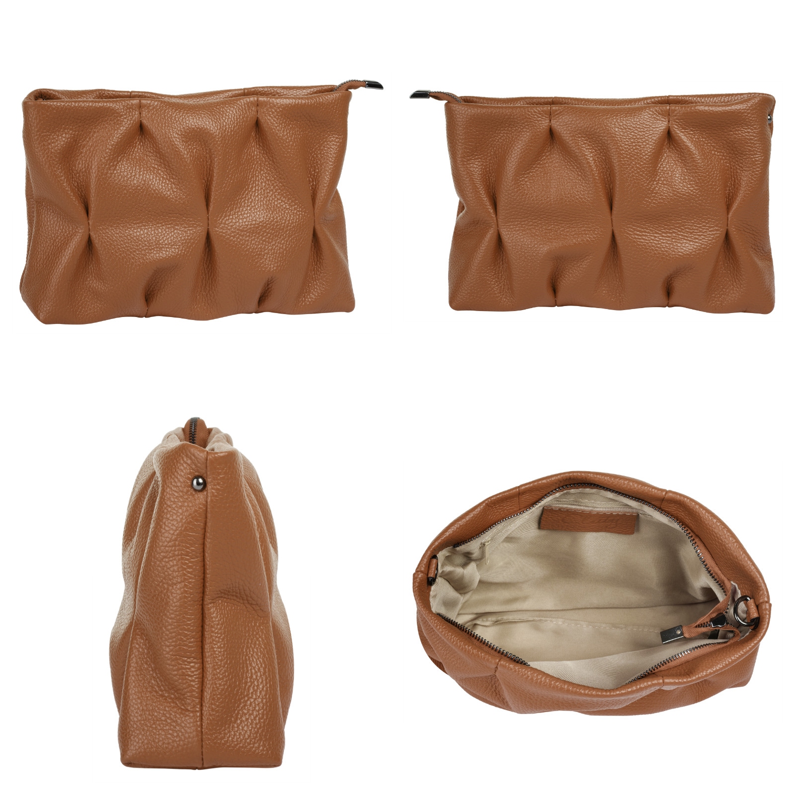 Cluty Umhängetasche, echt Leder, Made in Italy