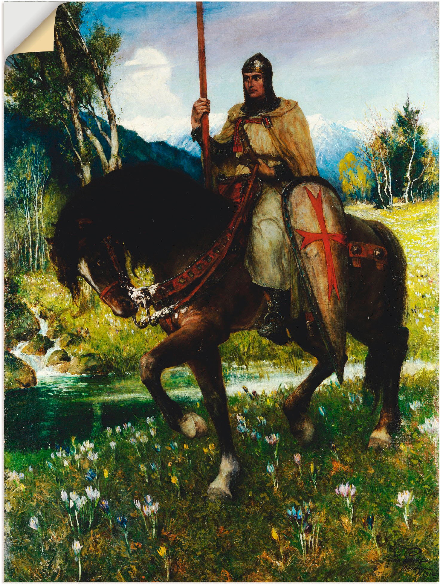 Image of Artland Wandbild »Parsifal, Suche nach dem Heiligen Gral«, Berufe, (1 St.), in vielen Grössen & Produktarten -Leinwandbild, Poster, Wandaufkleber / Wandtattoo auch für Badezimmer geeignet bei Ackermann Versand Schweiz