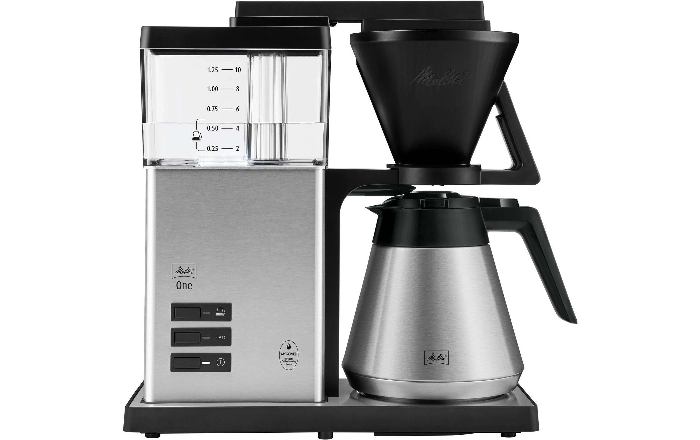 Melitta Filterkaffeemaschine »One Therm Edelstahl/Schwarz«, 1×4