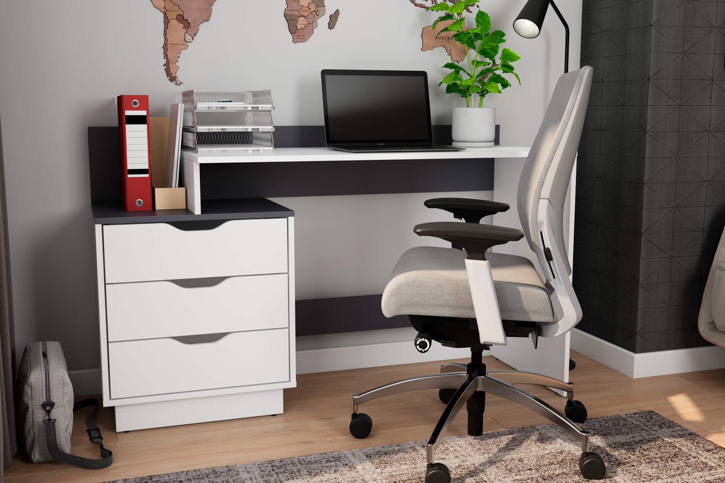 byLIVING Schreibtisch "Bern, moderner Computertisch" mit viel Stauraum, Breite 138cm, rechts oder links montierbar