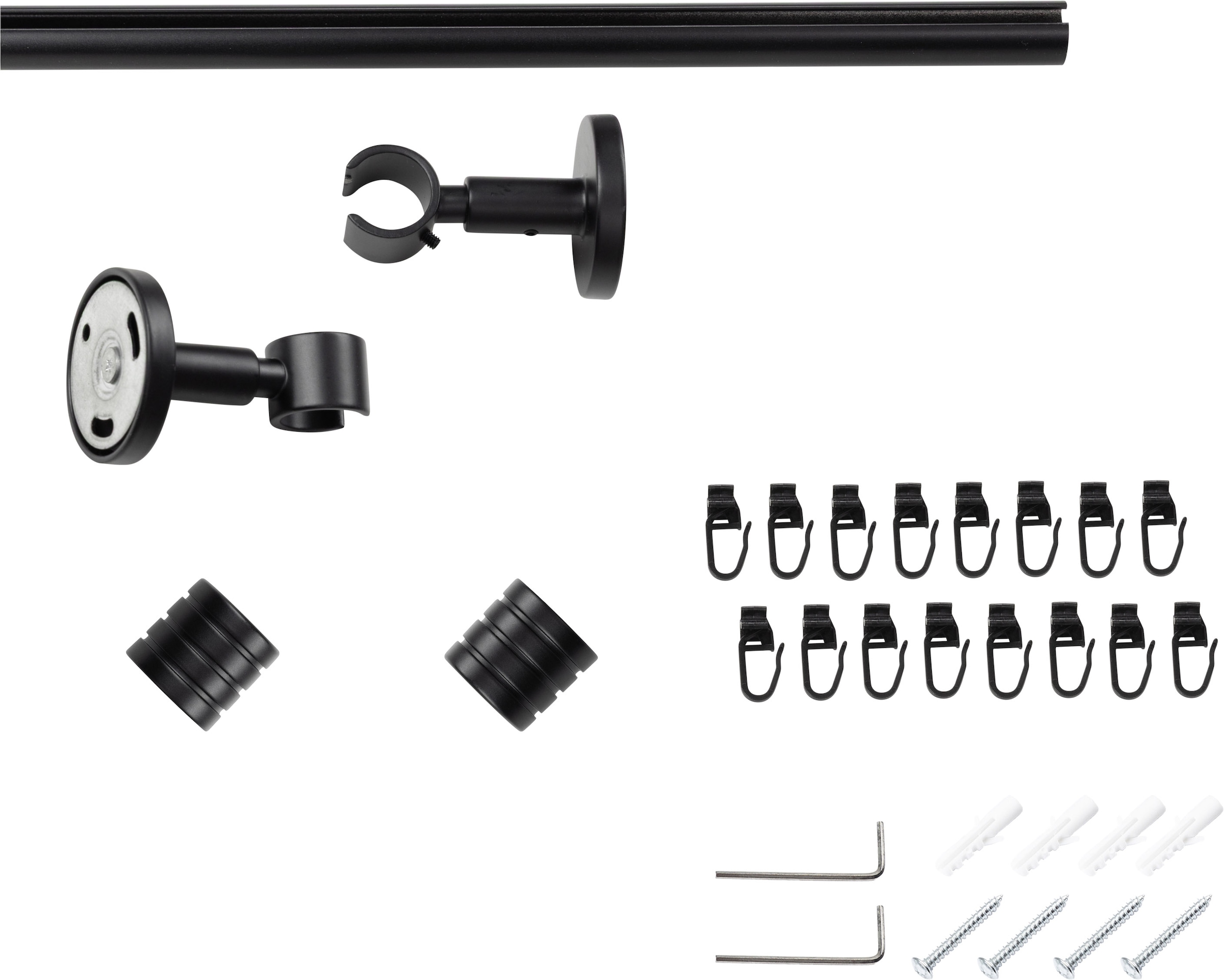 SN DECO GROUP Gardinenstange »Gardinenstange Innenlauf Lille Ø 19 mm, 1-läufig, Fixmass, verschraubt« Ø 19 mm Fixmass;kürzbar