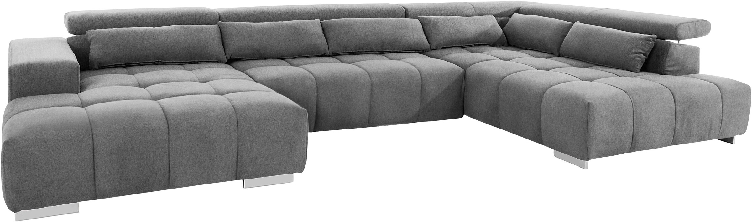 COTTA Wohnlandschaft »Orion U-Form«, mit Kopfteilverstellung & 6 Nierenkissen