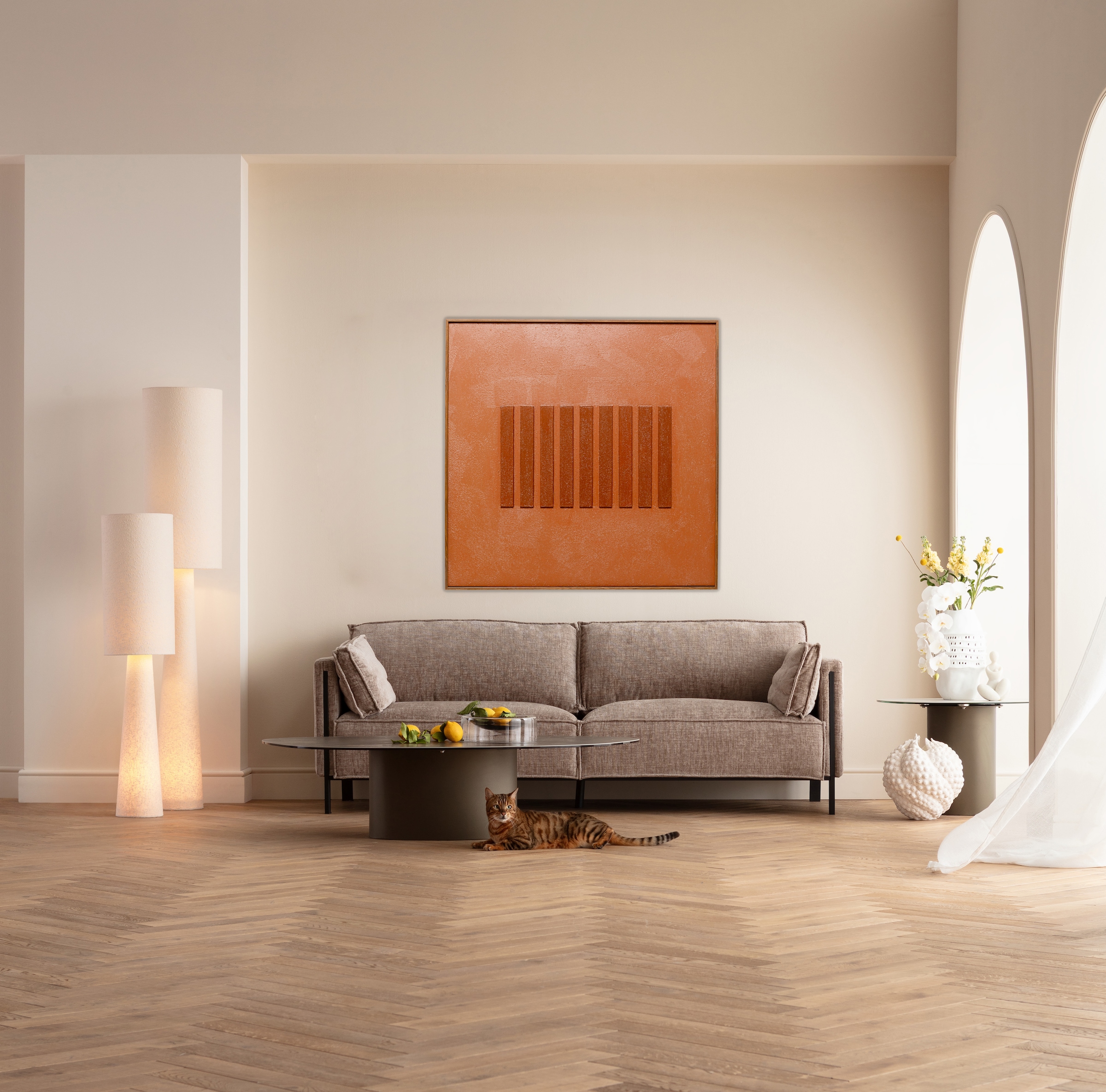 Kare Design Leinwandbild »Art Row Braun 100x100cm« 1, 