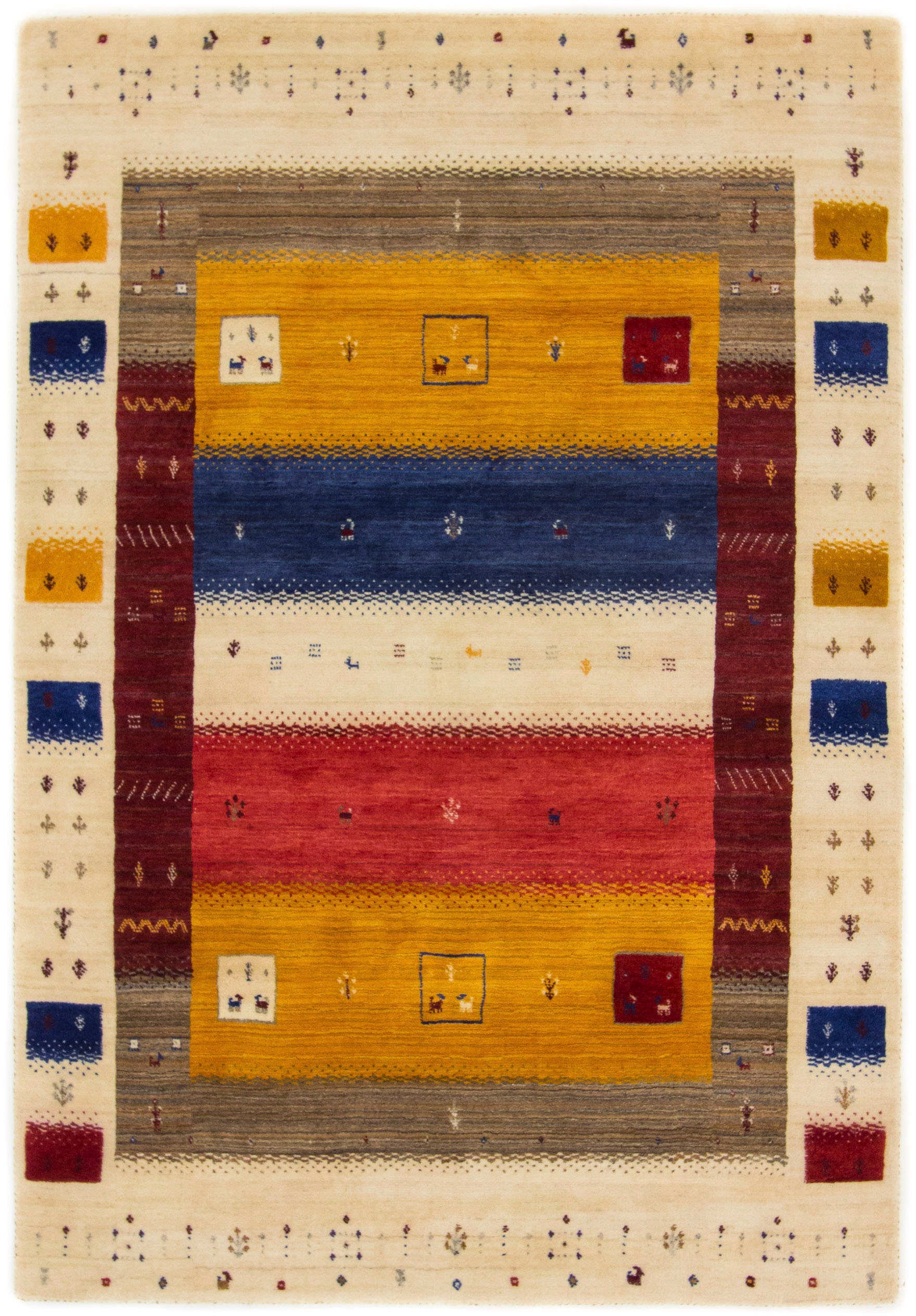 Image of carpetfine Wollteppich »Gabbeh Soni«, rechteckig, 15 mm Höhe, reine Wolle, sehr weicher Flor, Wohnzimmer bei Ackermann Versand Schweiz