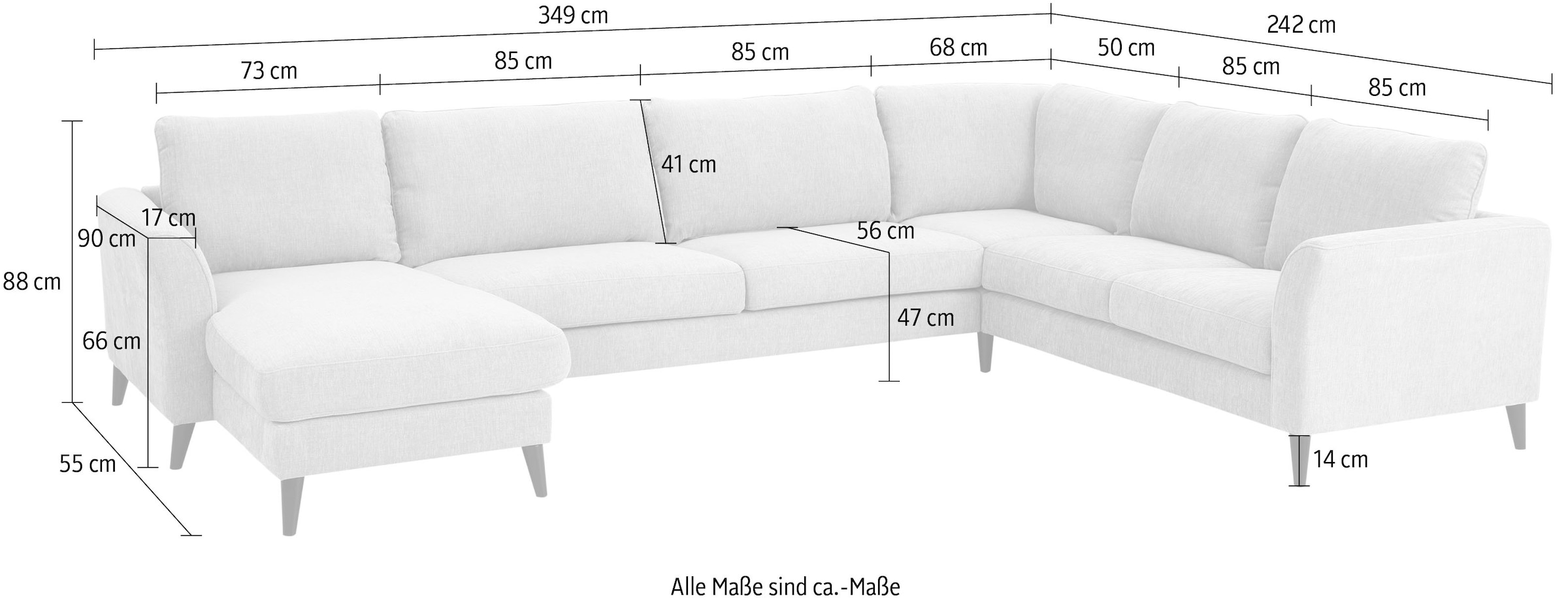 Home affaire Wohnlandschaft »Gröde, L-Form,«, extra weicher Sitzkomfort