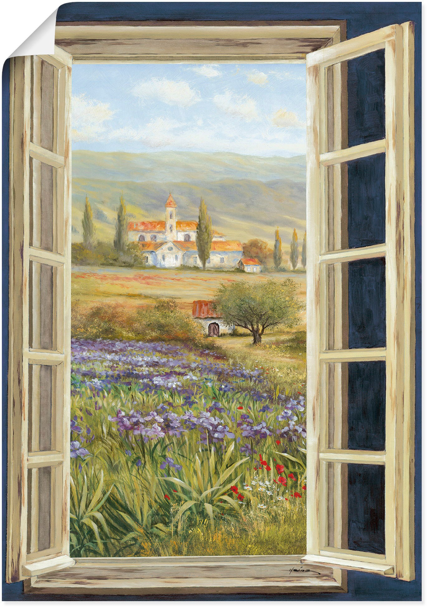 Image of Artland Poster "Provence Fensterblick" Bilder von Europa 1 Stk. tlg. ohne Rahmen