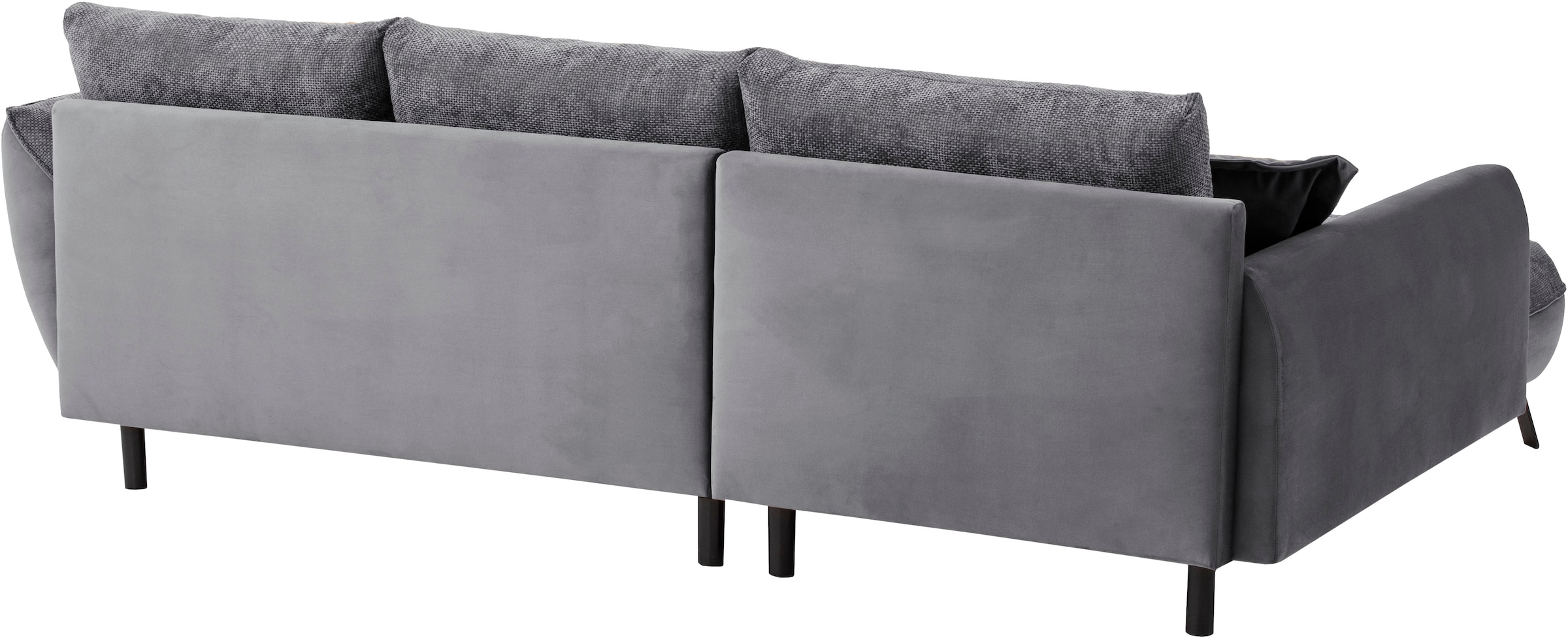 exxpo - sofa fashion Ecksofa »Bellinii, Materialmix, Strukturbezug und pflegeleichter Microvelours«, bequem und modern, Materialmix, L-Form