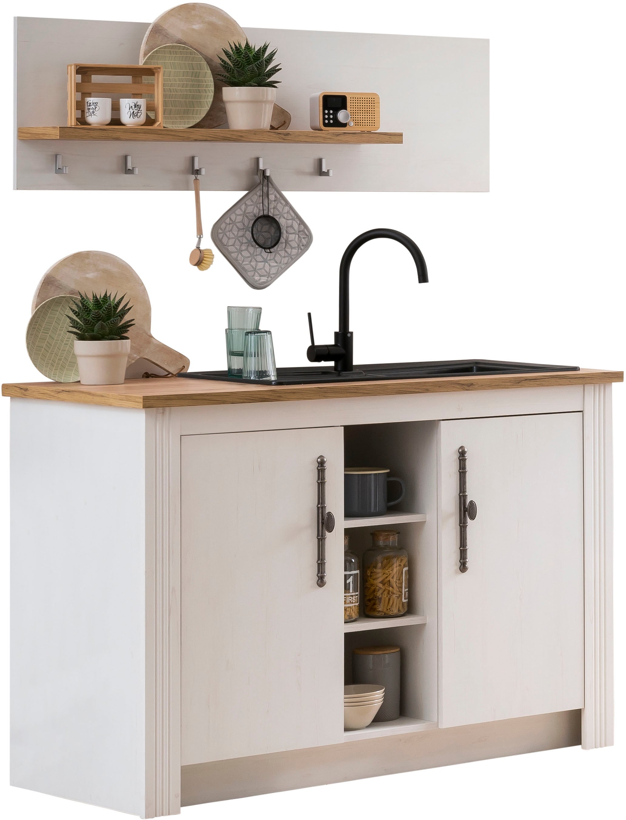 GOODproduct Pantryküche »KS-Westminster« Breite 130 cm, ohne E-Geräte