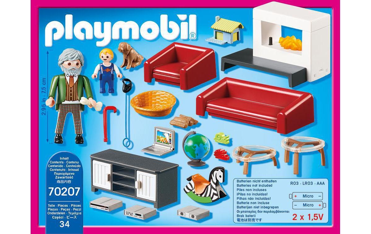 Playmobil® Spielbausteine »Dollhouse Gemütliches Wohnzimmer 70207«, (34 St.)
