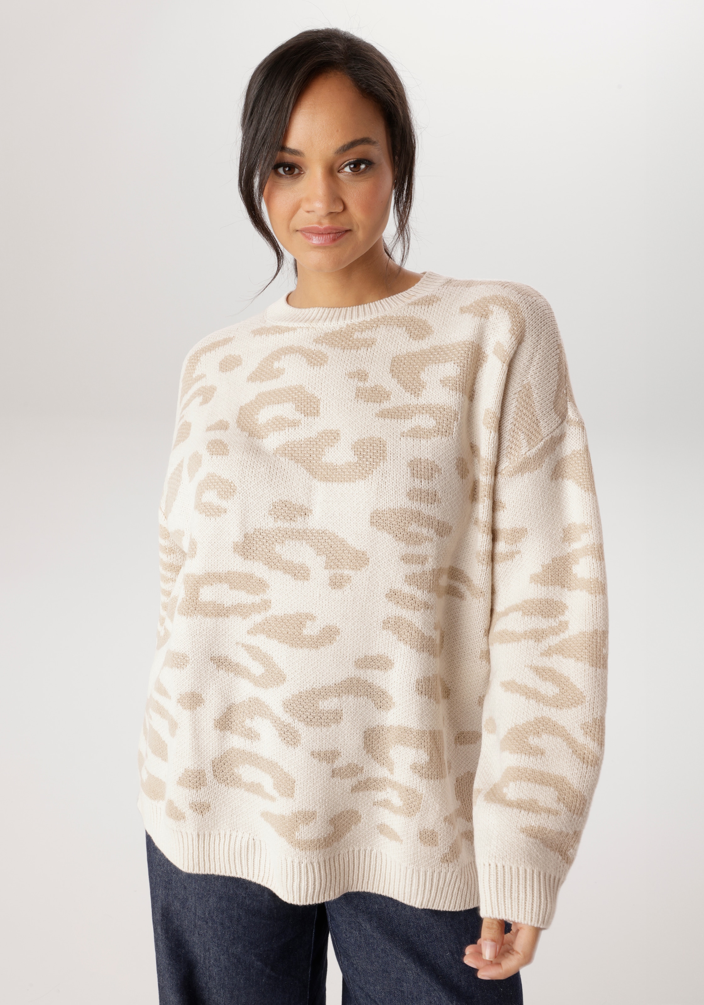 Image of Aniston PLUS Strickpullover im Animal Dessin