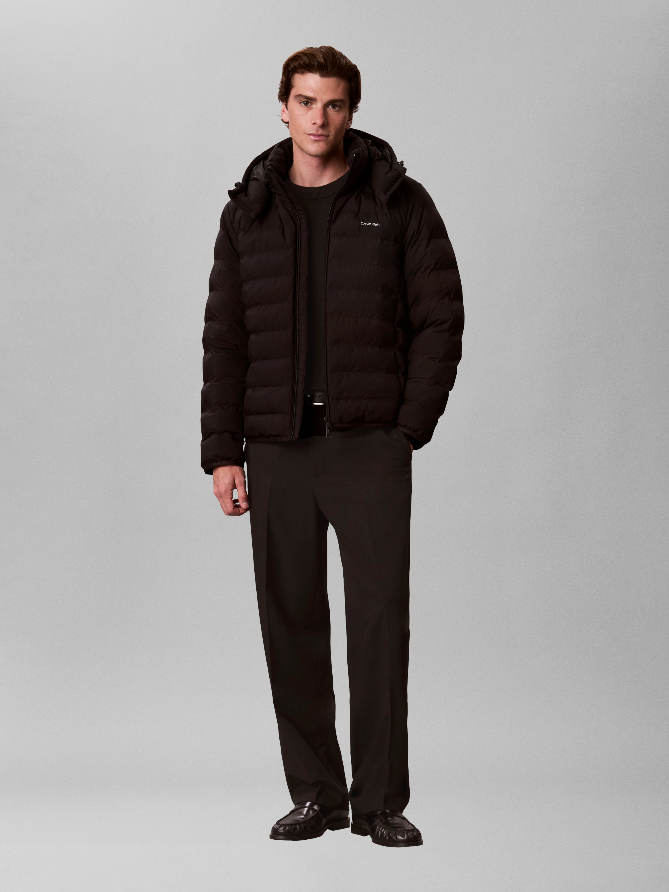 Calvin Klein Jeans Steppjacke »NYLON HOODED PUFFER« mit Kapuze Regular fit mit Kapuze