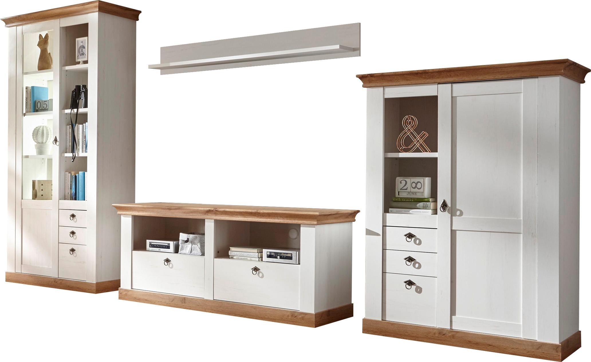 Home affaire Wohnwand »Cremona, Anbauwand im Landhausstil, Komplettset, Wohnzimmer-Set«